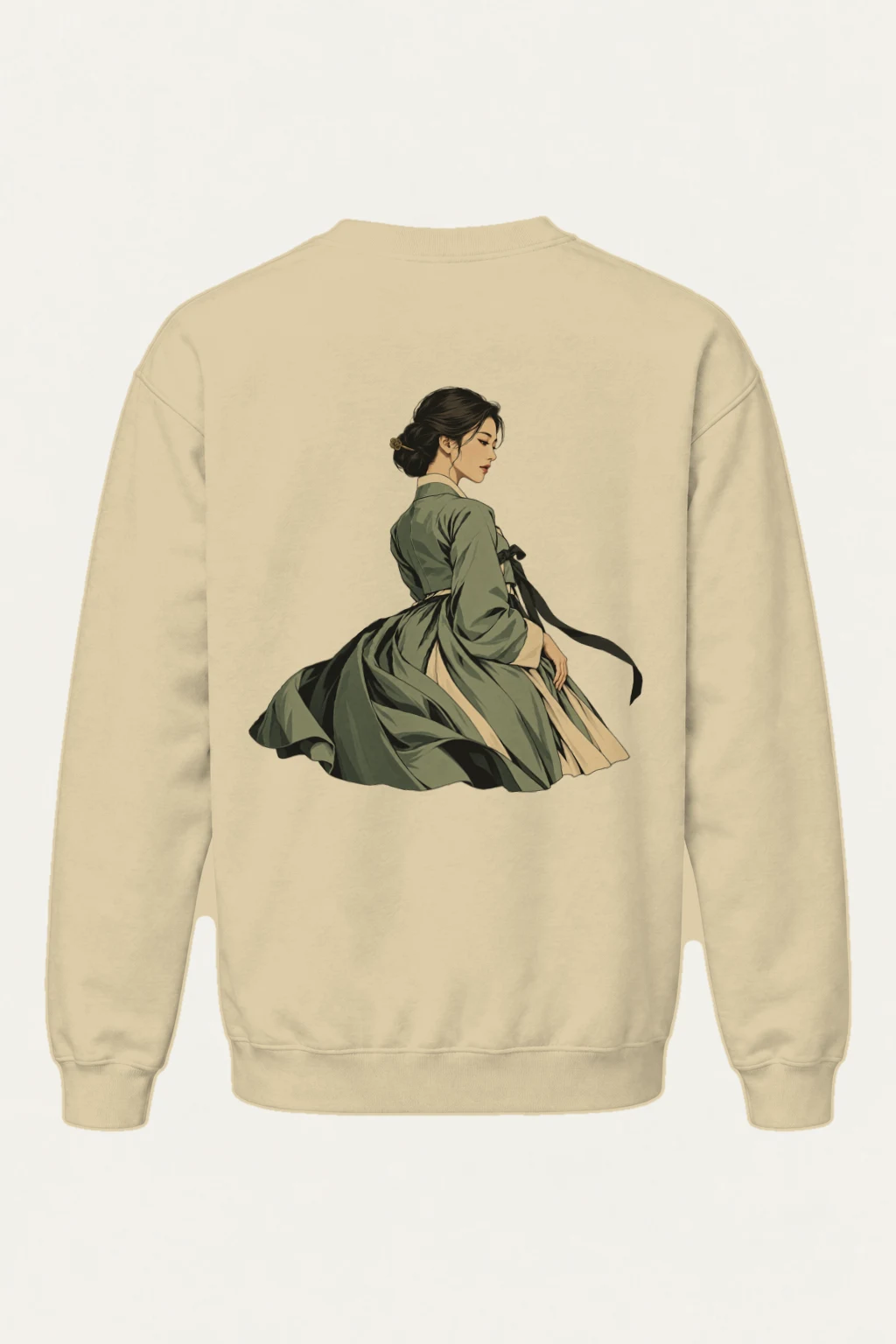 "Green Hanbok Portrait" Heavy Blend Unisex Crewneck Sweatshirt | Gildan 18000