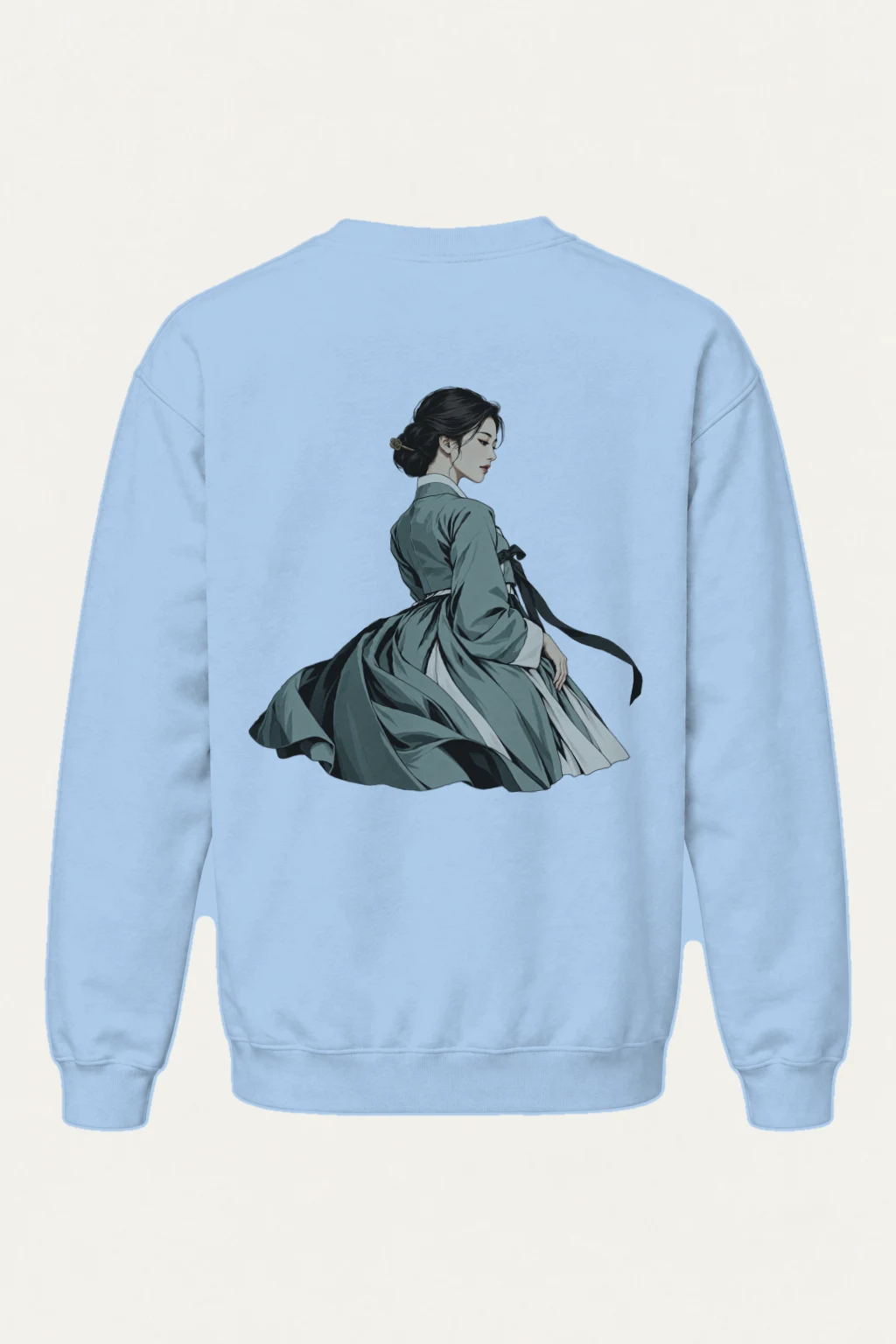 "Green Hanbok Portrait" Heavy Blend Unisex Crewneck Sweatshirt | Gildan 18000