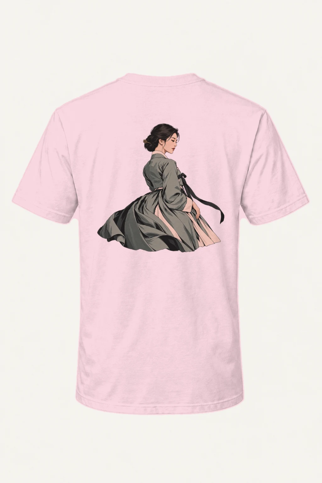 "Green Hanbok Portrait" Heavyweight Unisex Crewneck T-shirt | Gildan 5000