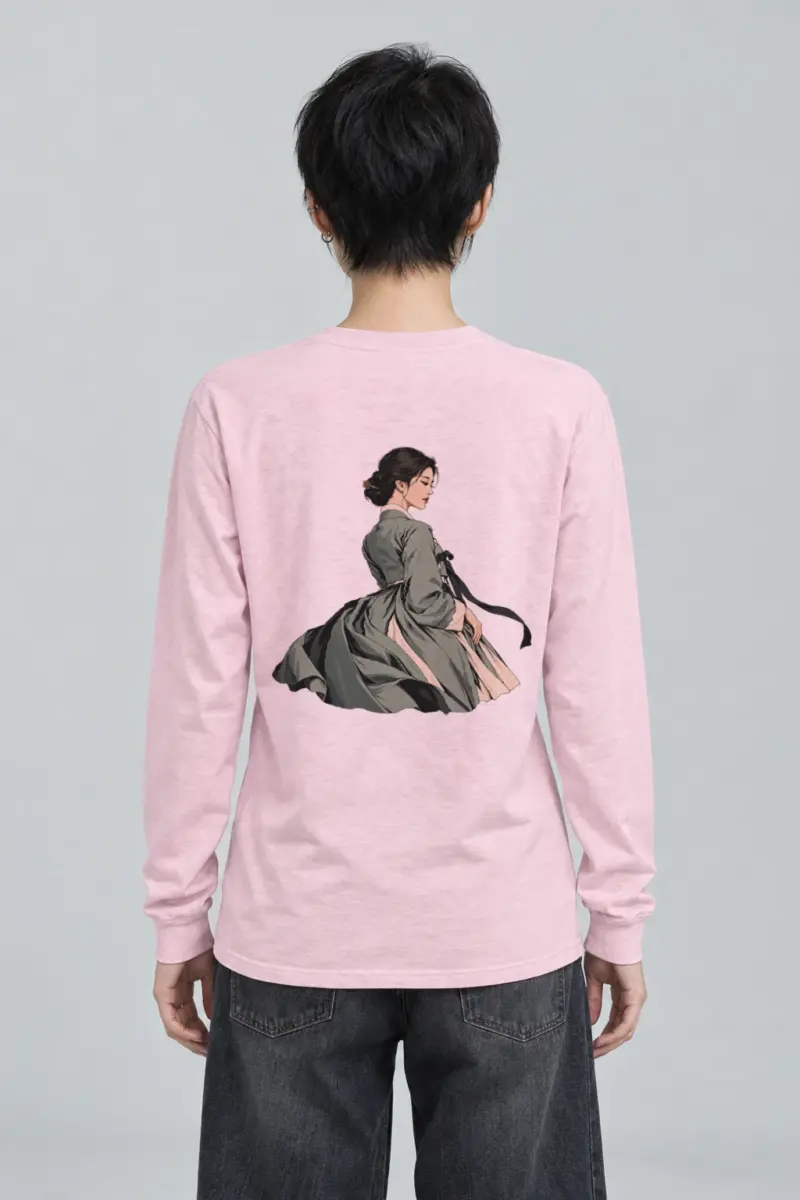 "Green Hanbok Portrait" Unisex Longsleeve T-shirt