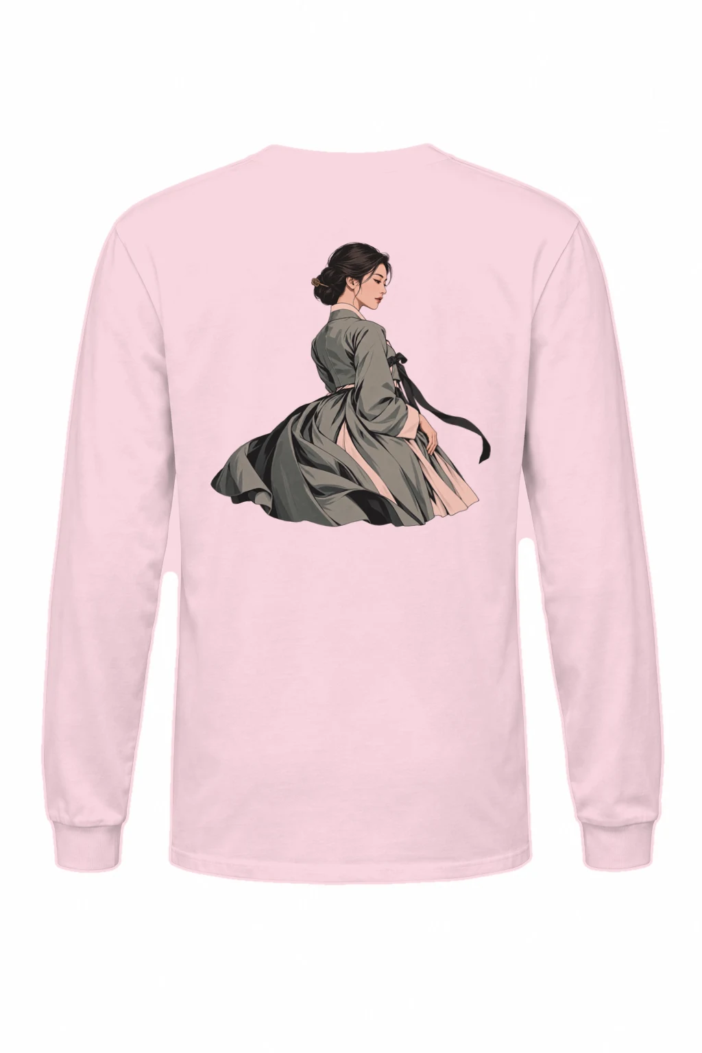 "Green Hanbok Portrait" Unisex Longsleeve T-shirt | Gildan 2400