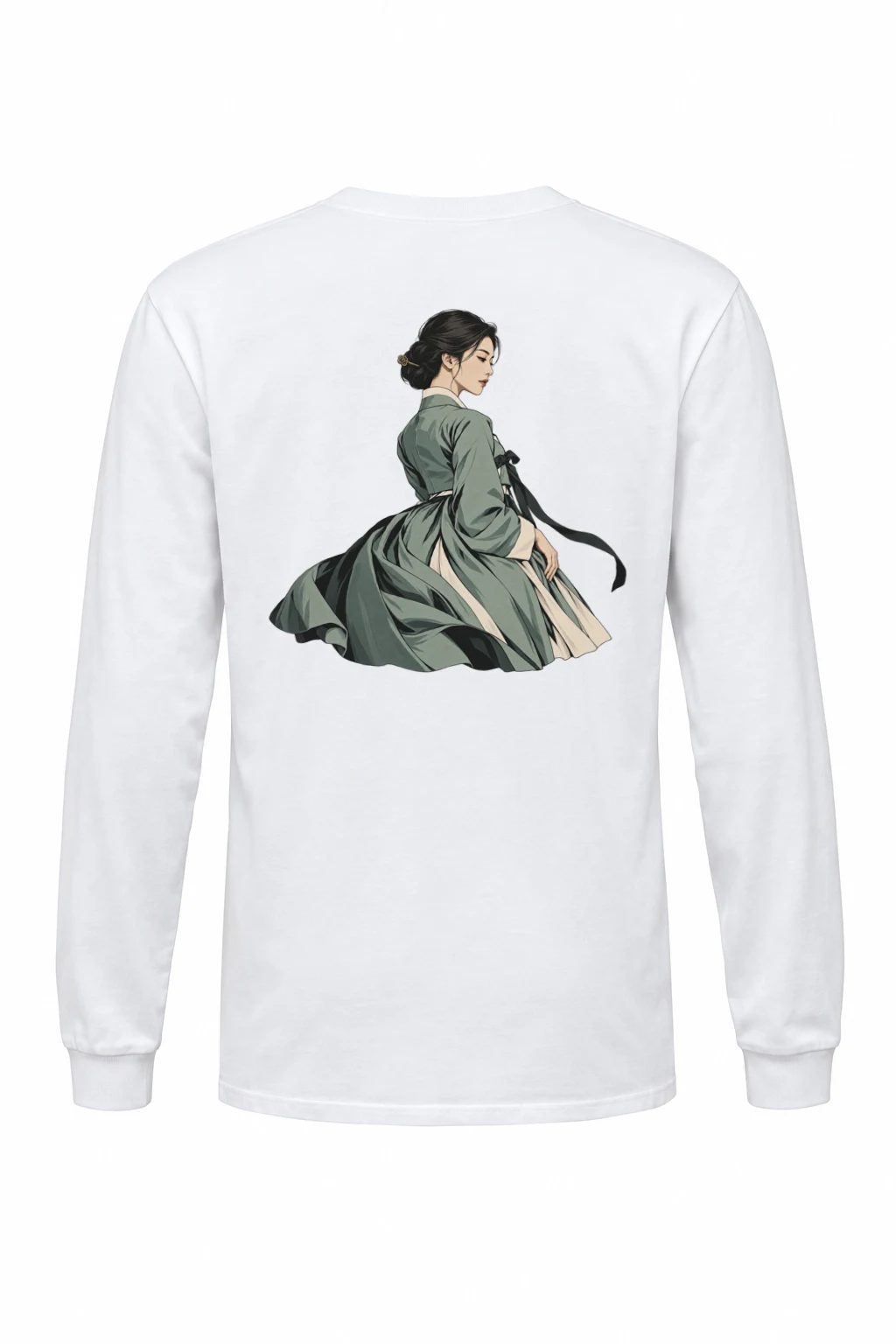 "Green Hanbok Portrait" Unisex Longsleeve T-shirt | Gildan 2400