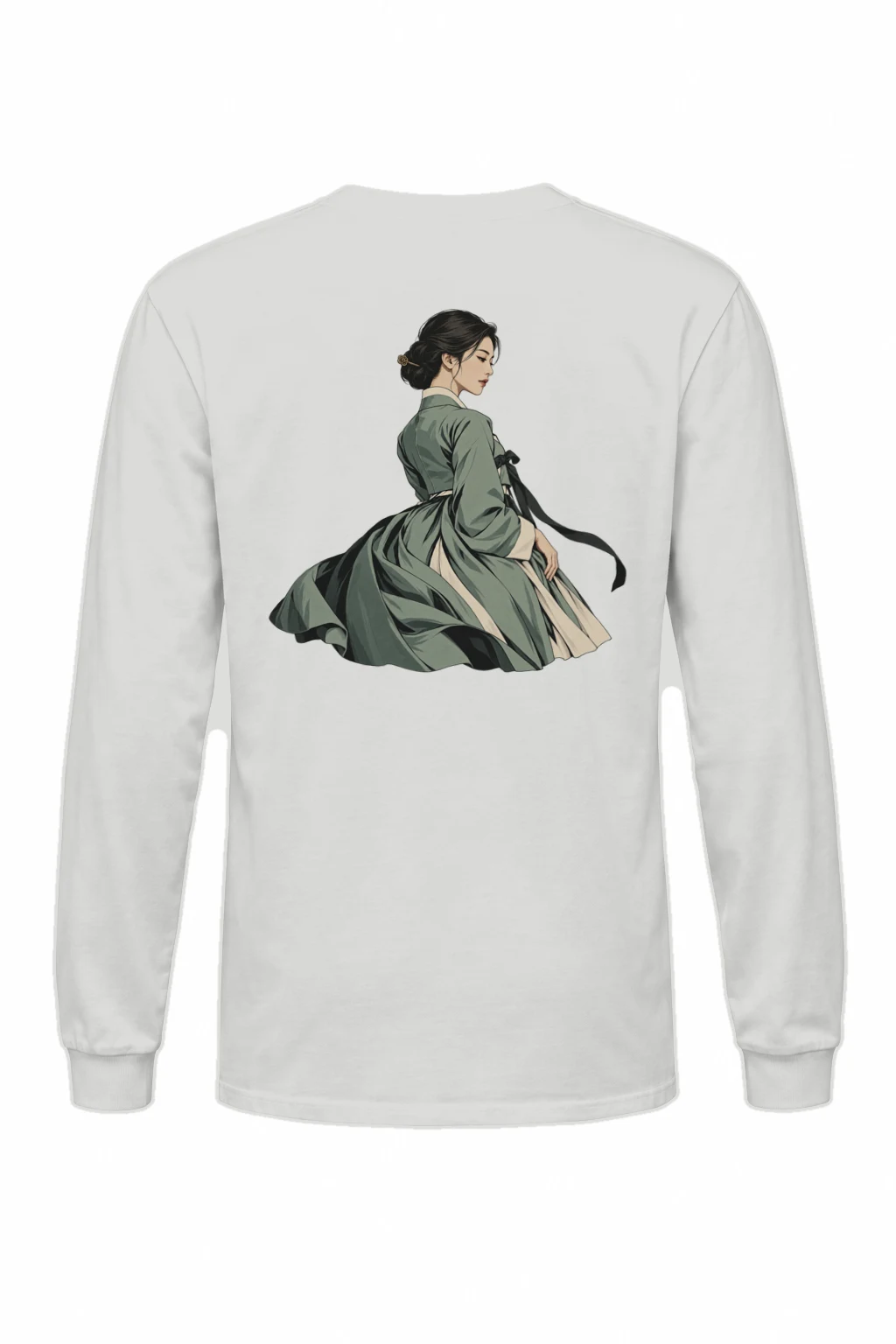 "Green Hanbok Portrait" Unisex Longsleeve T-shirt | Gildan 2400