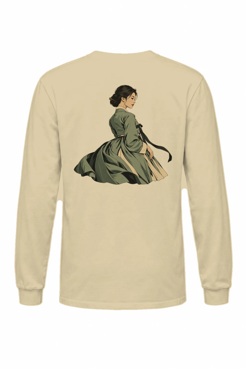 "Green Hanbok Portrait" Unisex Longsleeve T-shirt | Gildan 2400