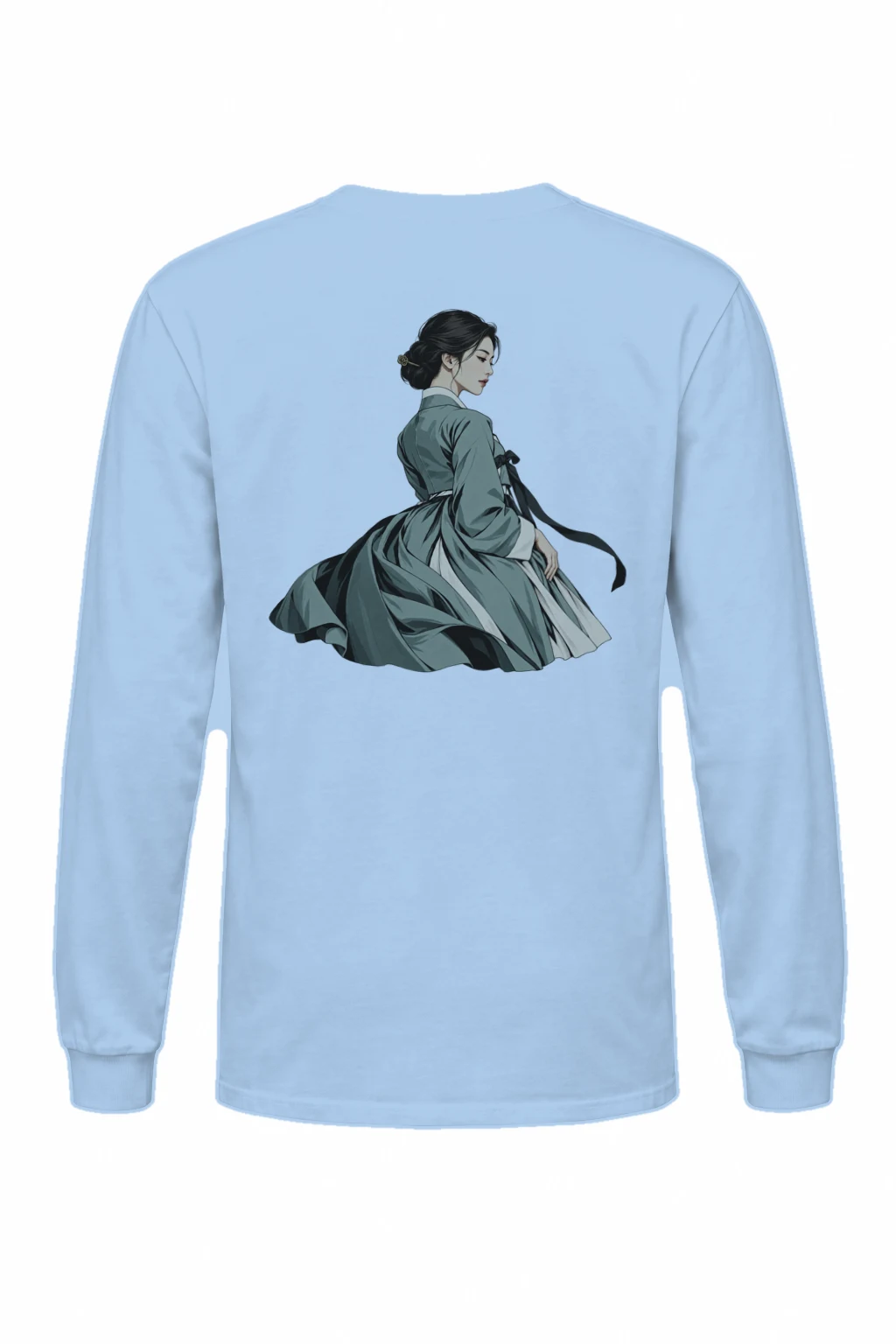 "Green Hanbok Portrait" Unisex Longsleeve T-shirt | Gildan 2400