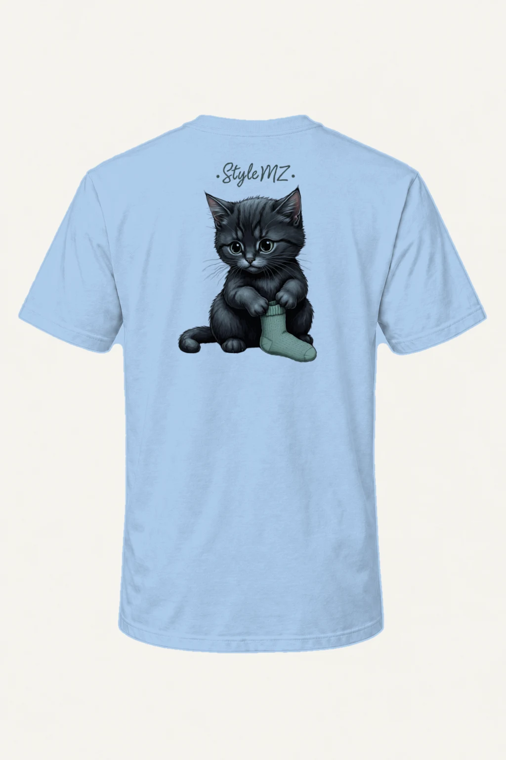 "Green Sock Kitten" Heavyweight Unisex Crewneck T-shirt | Gildan 5000
