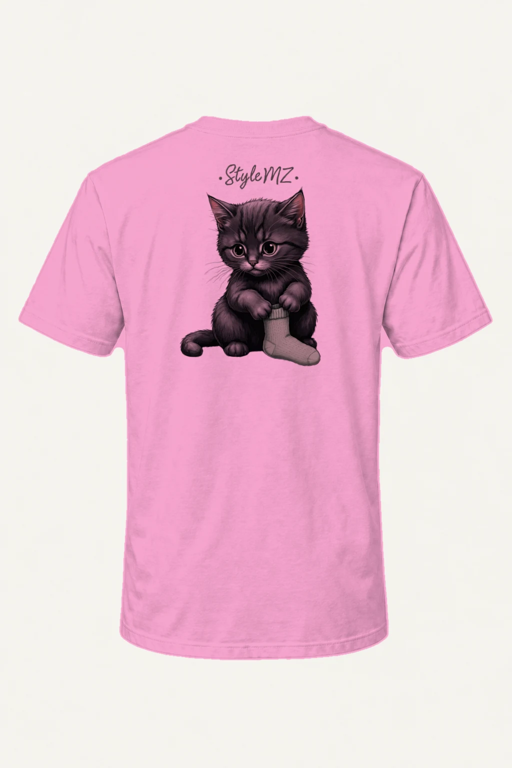 "Green Sock Kitten" Heavyweight Unisex Crewneck T-shirt | Gildan 5000