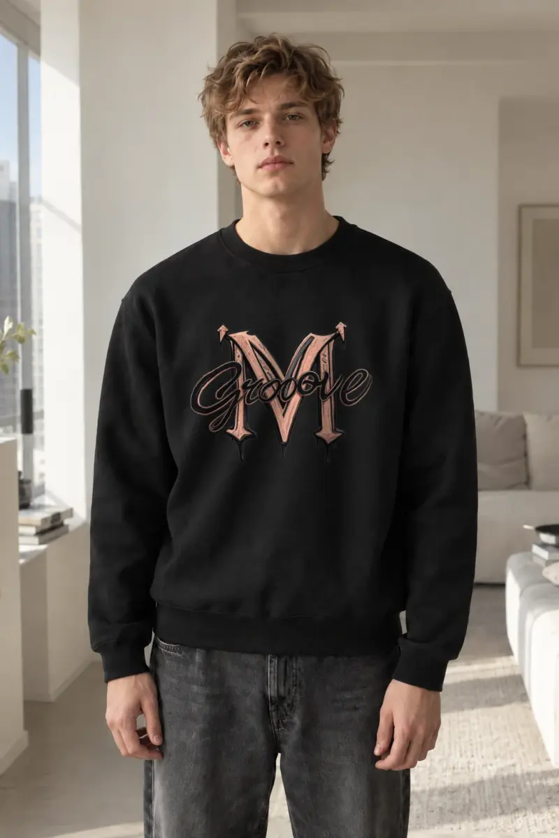 "Groove Gothic M" Heavy Blend Unisex Crewneck Sweatshirt | Gildan 18000