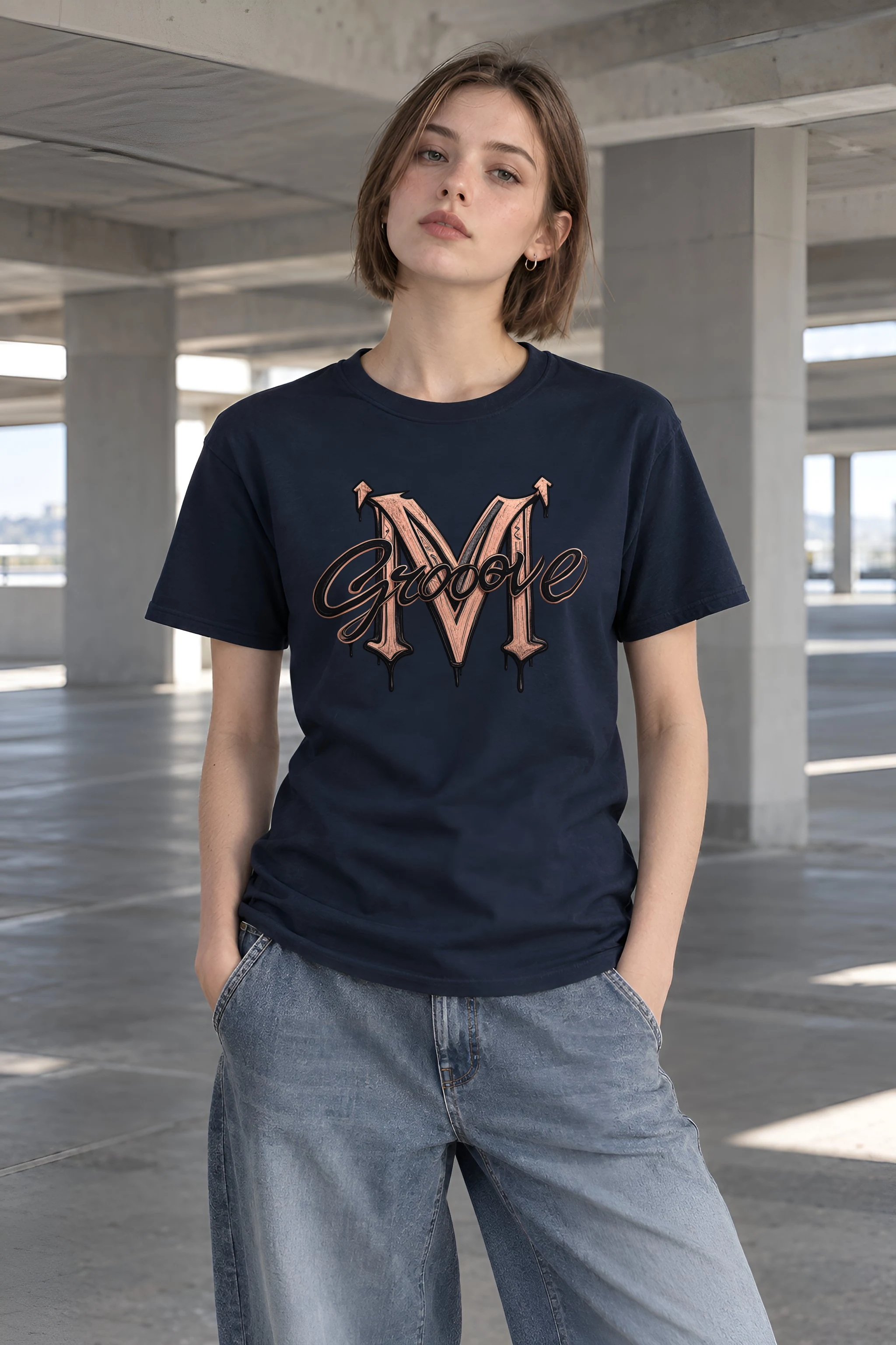 "Groove Gothic M" Heavyweight Unisex Crewneck T-shirt