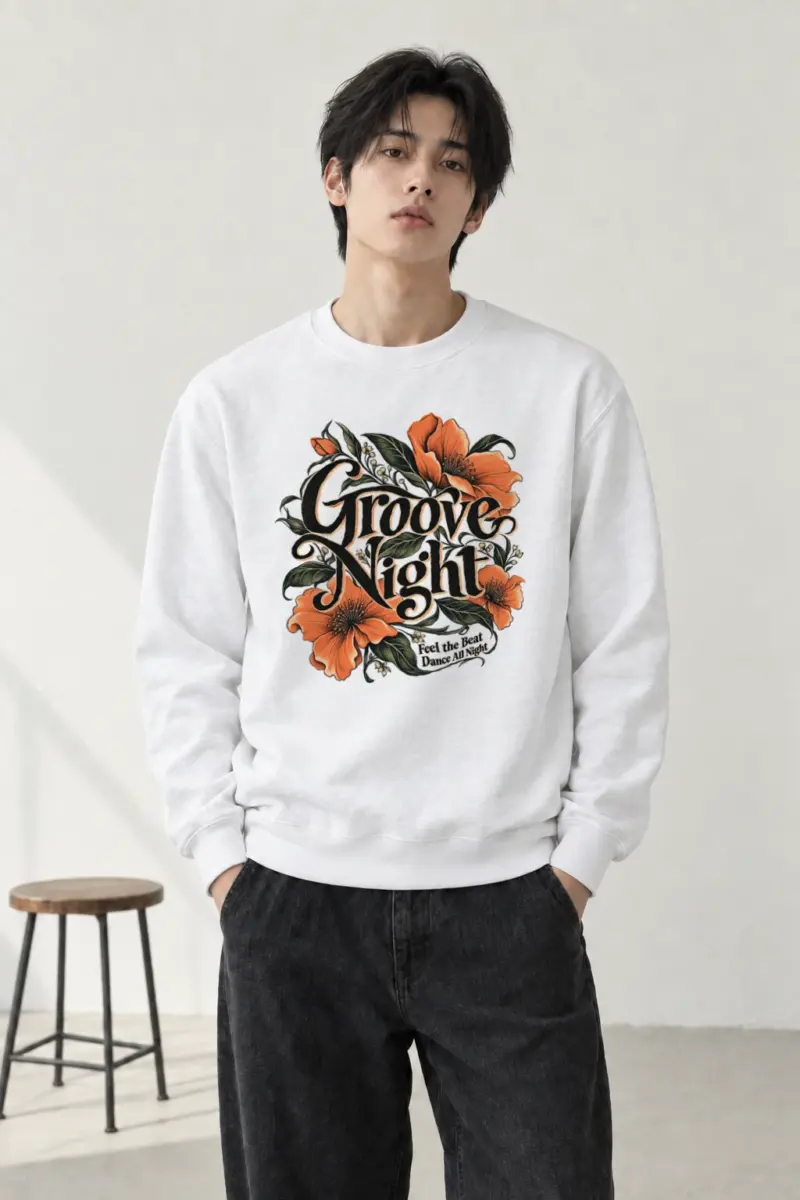 "Groove Night" Heavy Blend Unisex Crewneck Sweatshirt | Gildan 18000