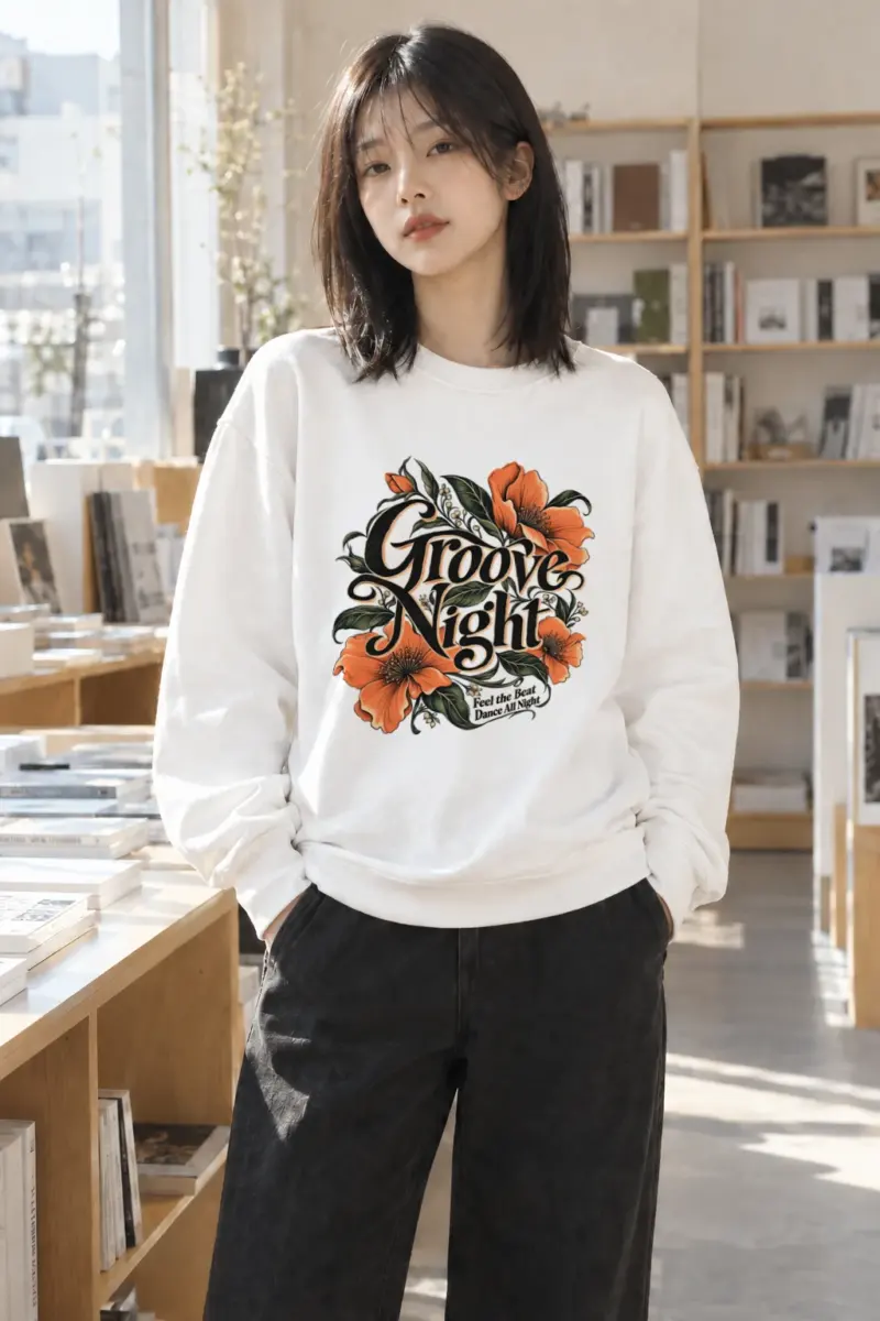 "Groove Night" Heavy Blend Unisex Crewneck Sweatshirt | Gildan 18000