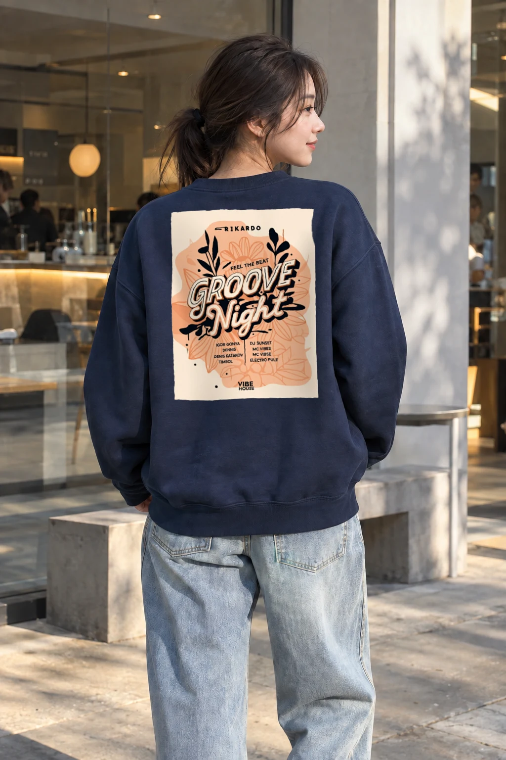 "Groove Night" Heavy Blend Unisex Crewneck Sweatshirt | Gildan 18000