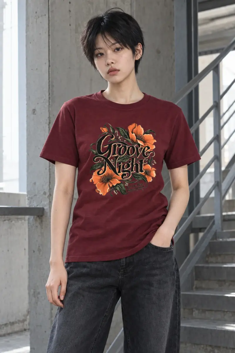 "Groove Night" Heavyweight Unisex Crewneck T-shirt