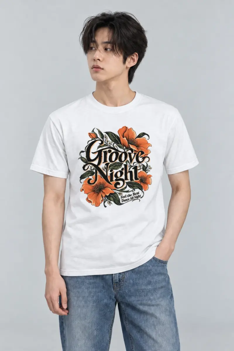 "Groove Night" Heavyweight Unisex Crewneck T-shirt | Gildan 5000
