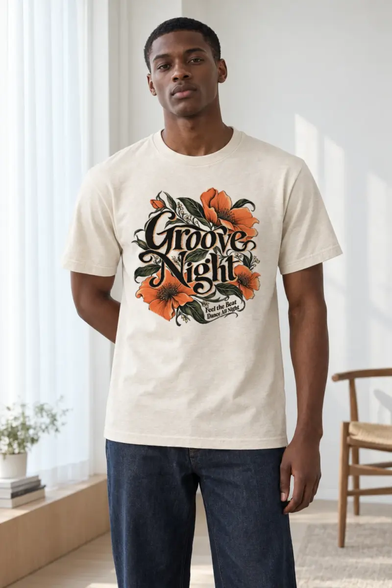"Groove Night" Heavyweight Unisex Crewneck T-shirt | Gildan 5000