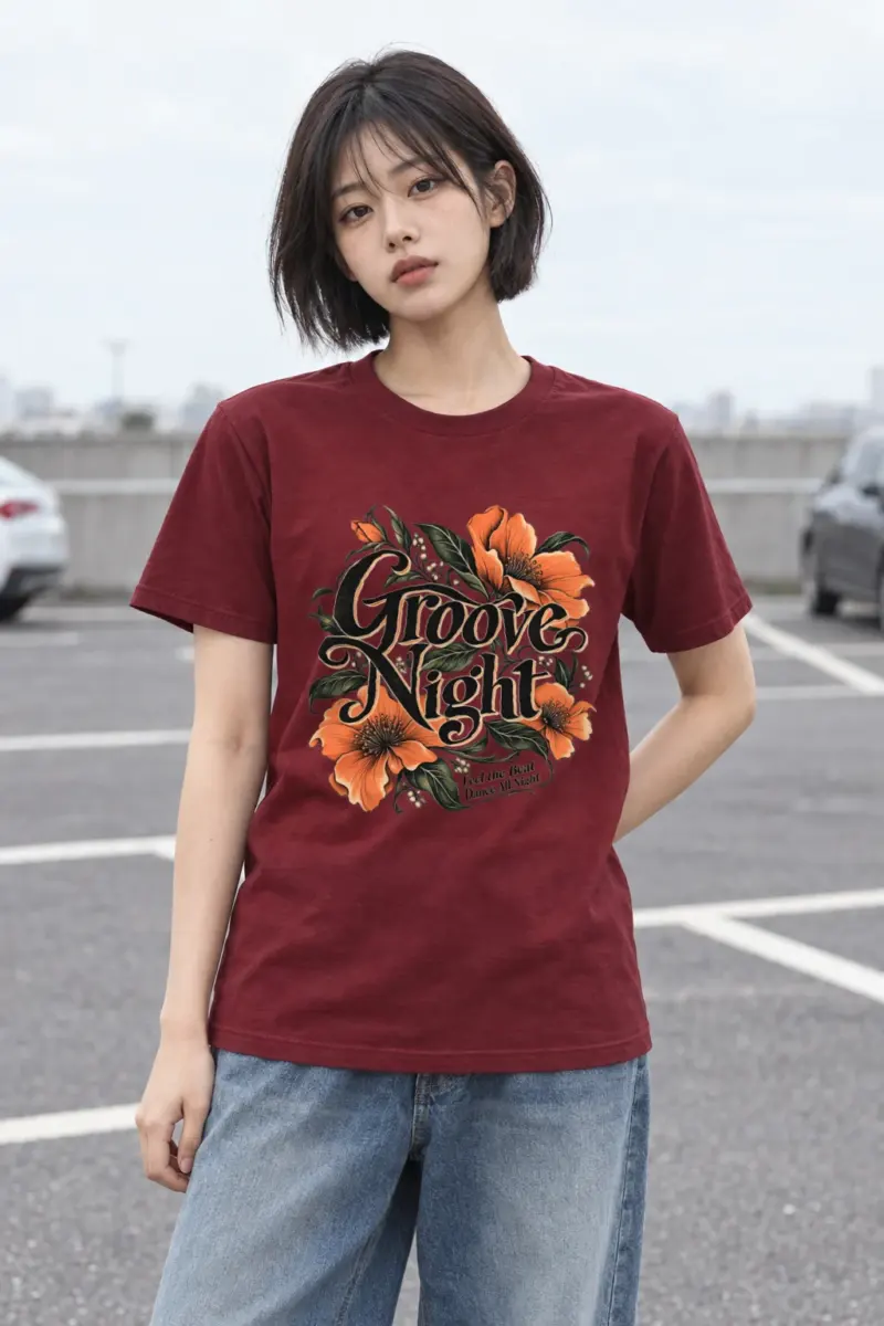"Groove Night" Heavyweight Unisex Crewneck T-shirt