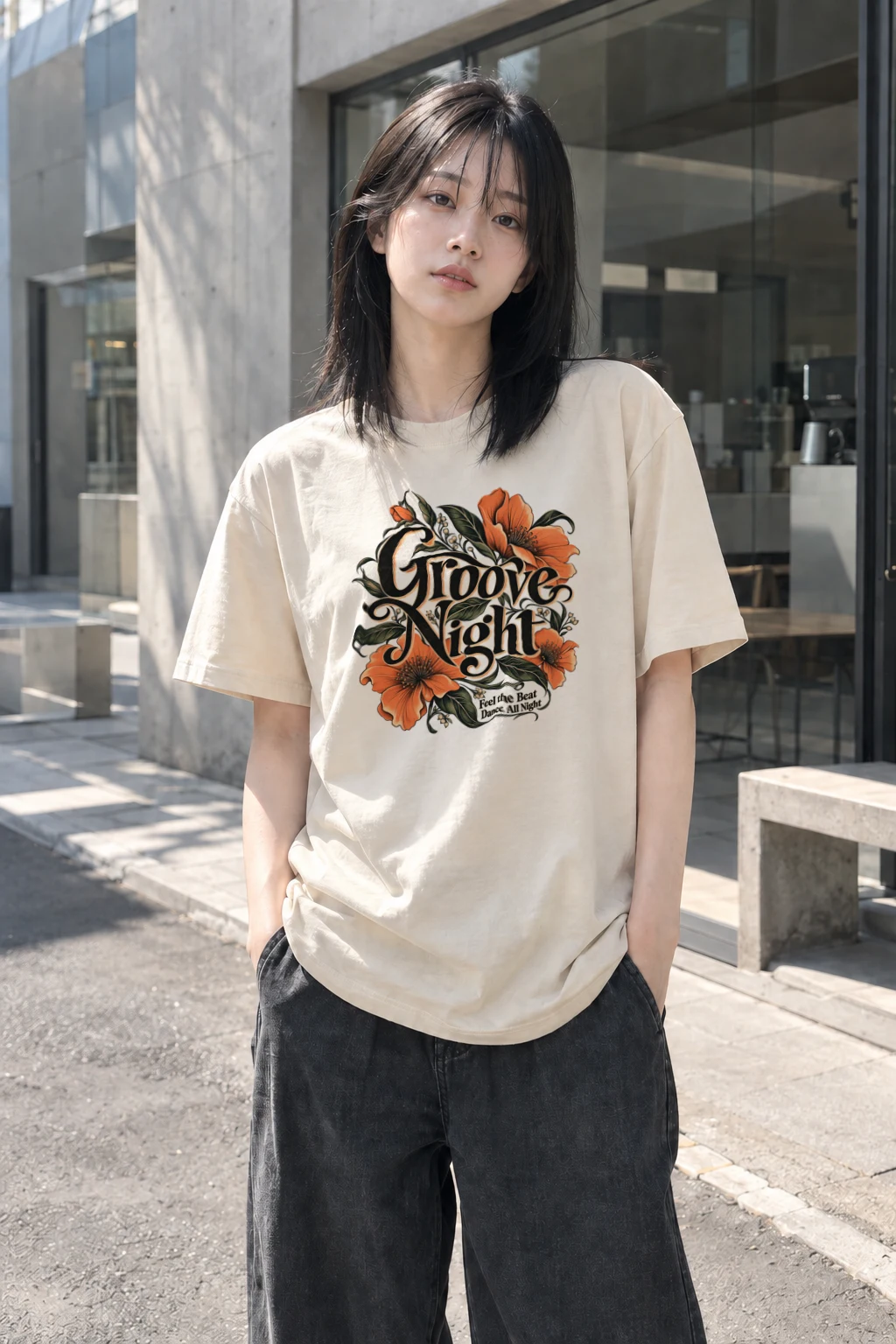 "Groove Night" Heavyweight Unisex Crewneck T-shirt | Gildan 5000
