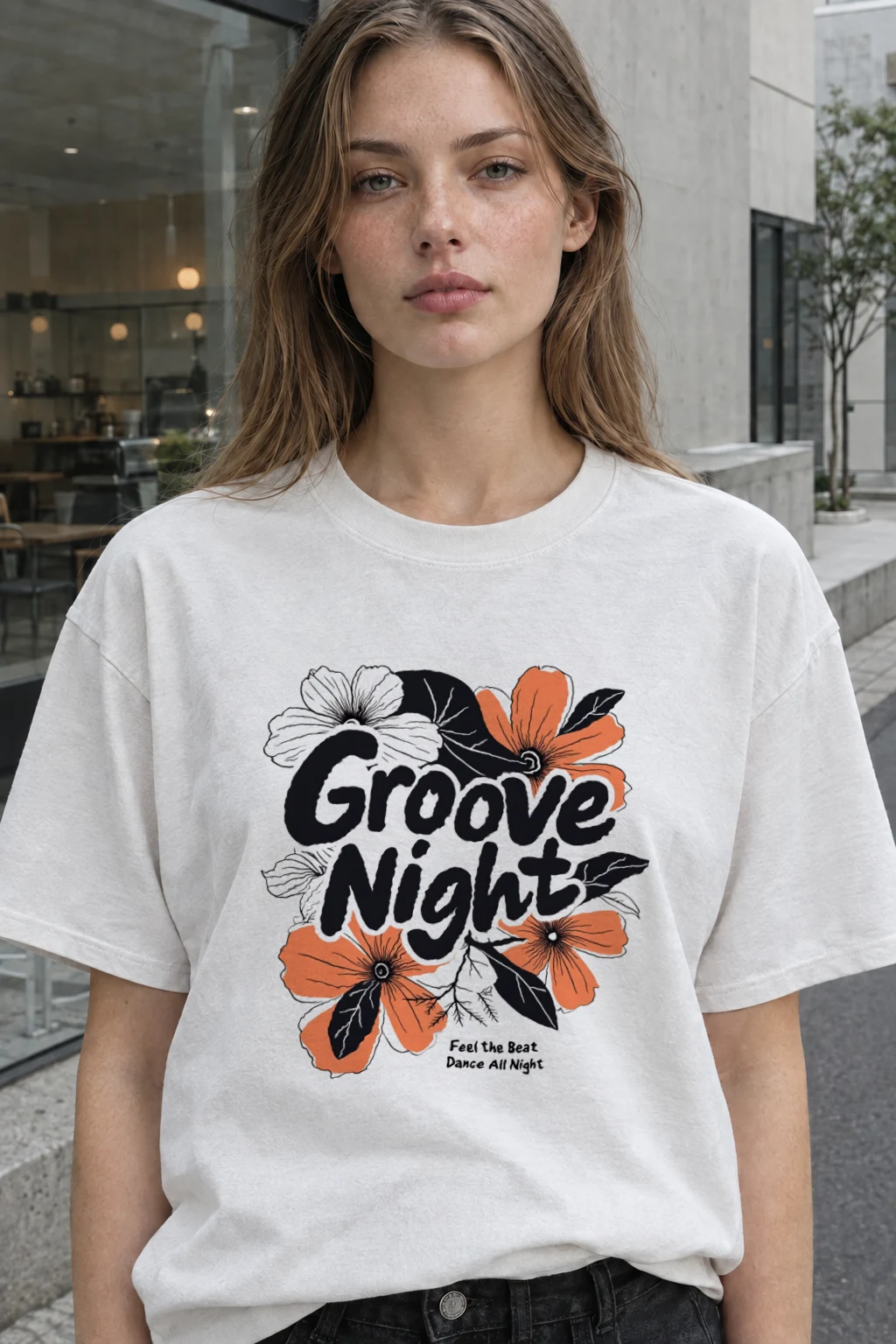 "Groove Night" Heavyweight Unisex Crewneck T-shirt | Gildan 5000
