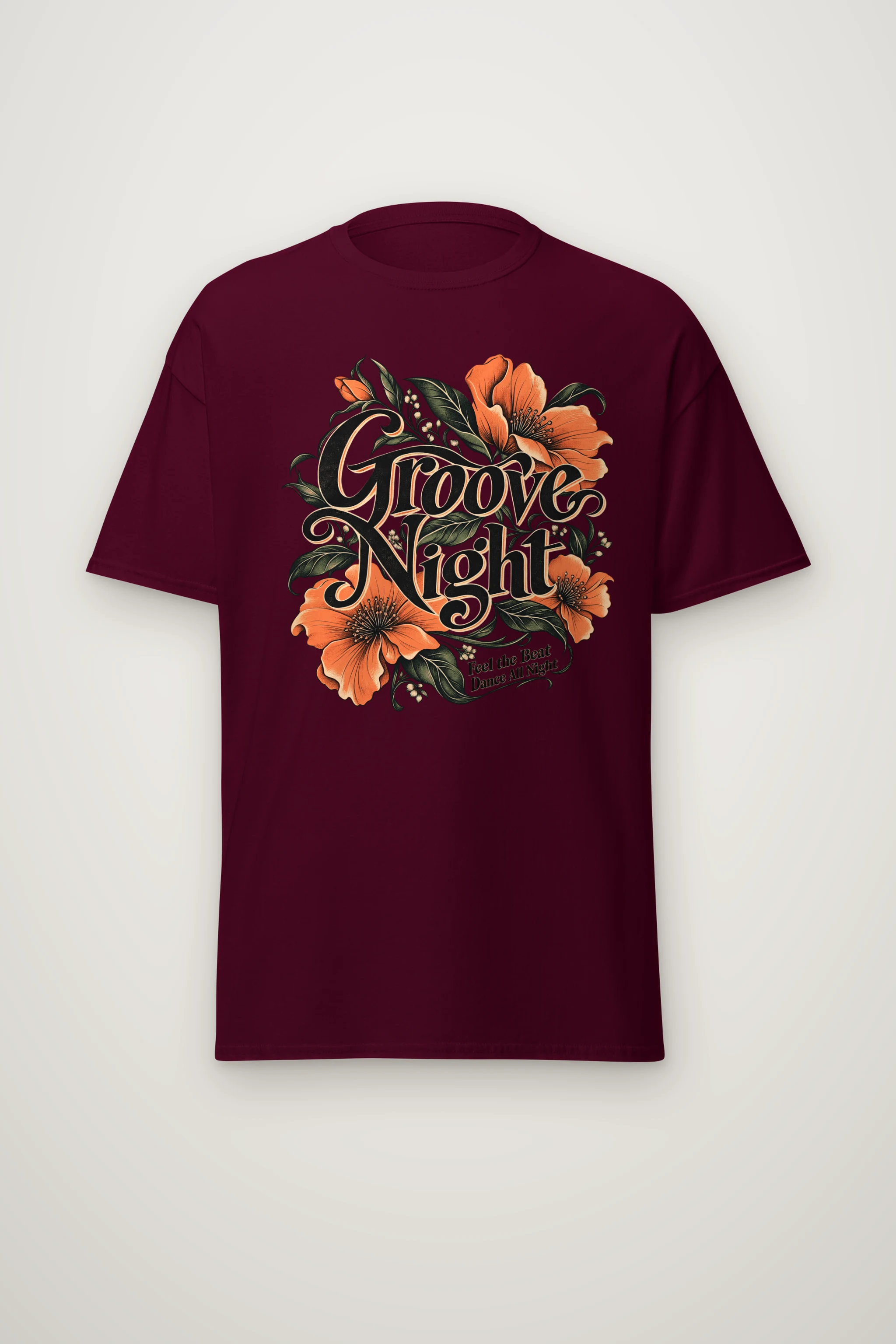 "Groove Night" Heavyweight Unisex Crewneck T-shirt