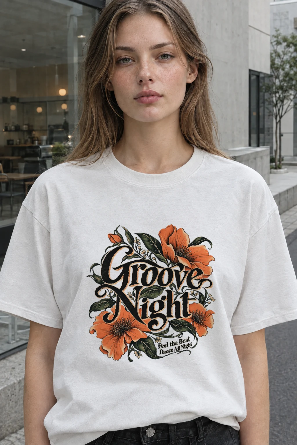 "Groove Night" Heavyweight Unisex Crewneck T-shirt | Gildan 5000