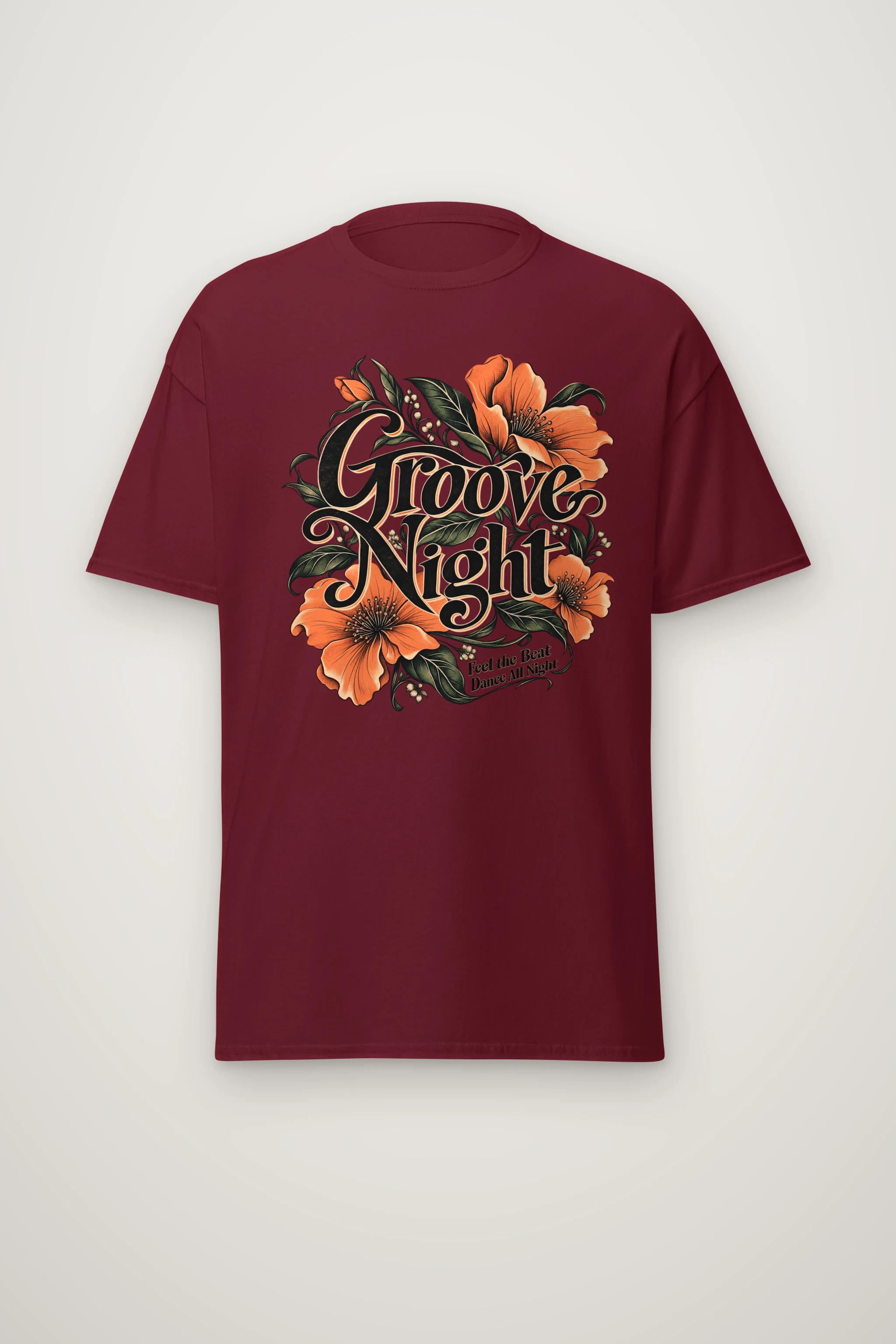 "Groove Night" Heavyweight Unisex Crewneck T-shirt