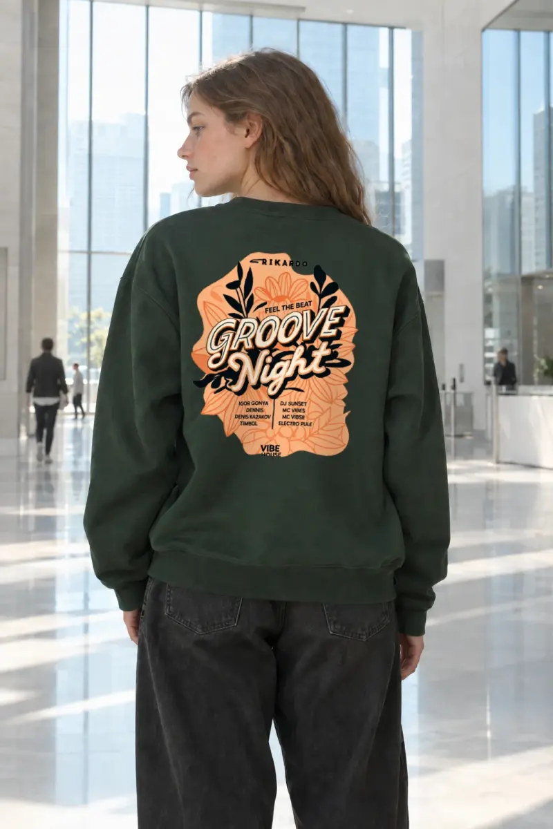 "Groove Night Poster" Heavy Blend Unisex Crewneck Sweatshirt | Gildan 18000