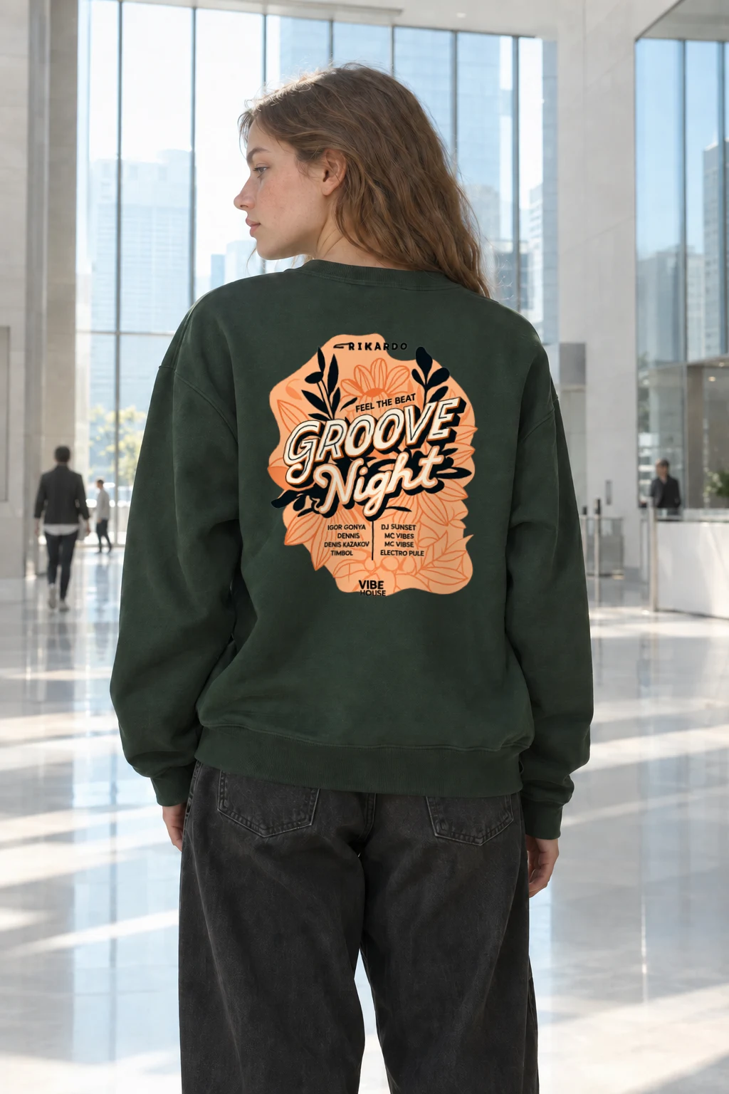 "Groove Night Poster" Heavy Blend Unisex Crewneck Sweatshirt | Gildan 18000