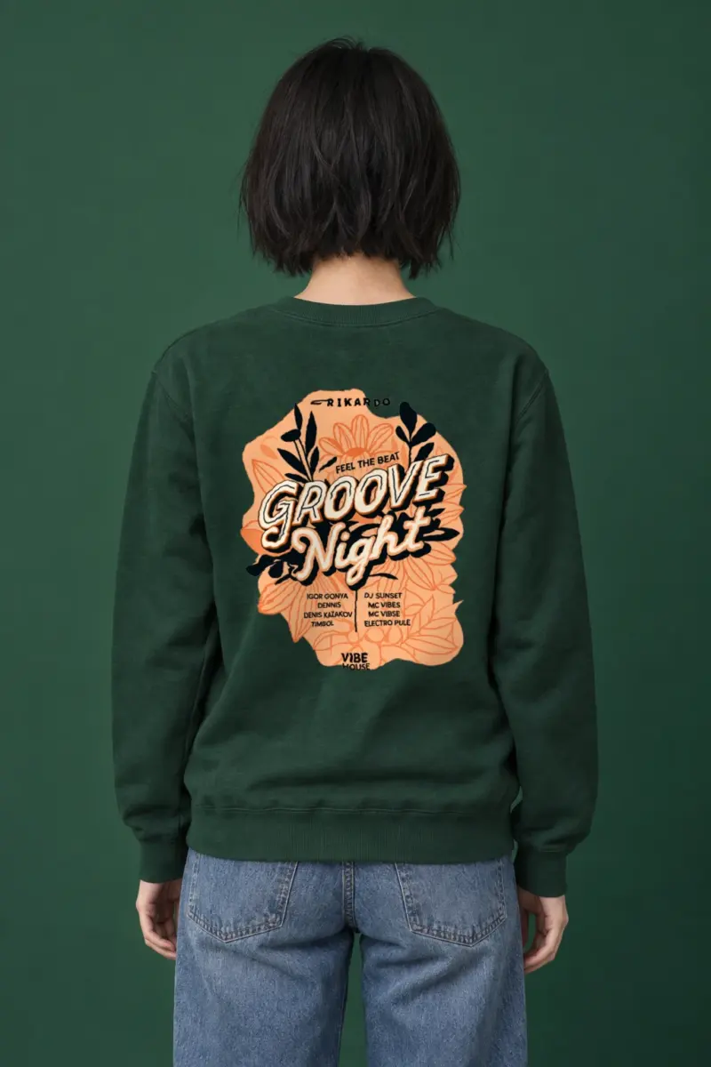 "Groove Night Poster" Heavy Blend Unisex Crewneck Sweatshirt