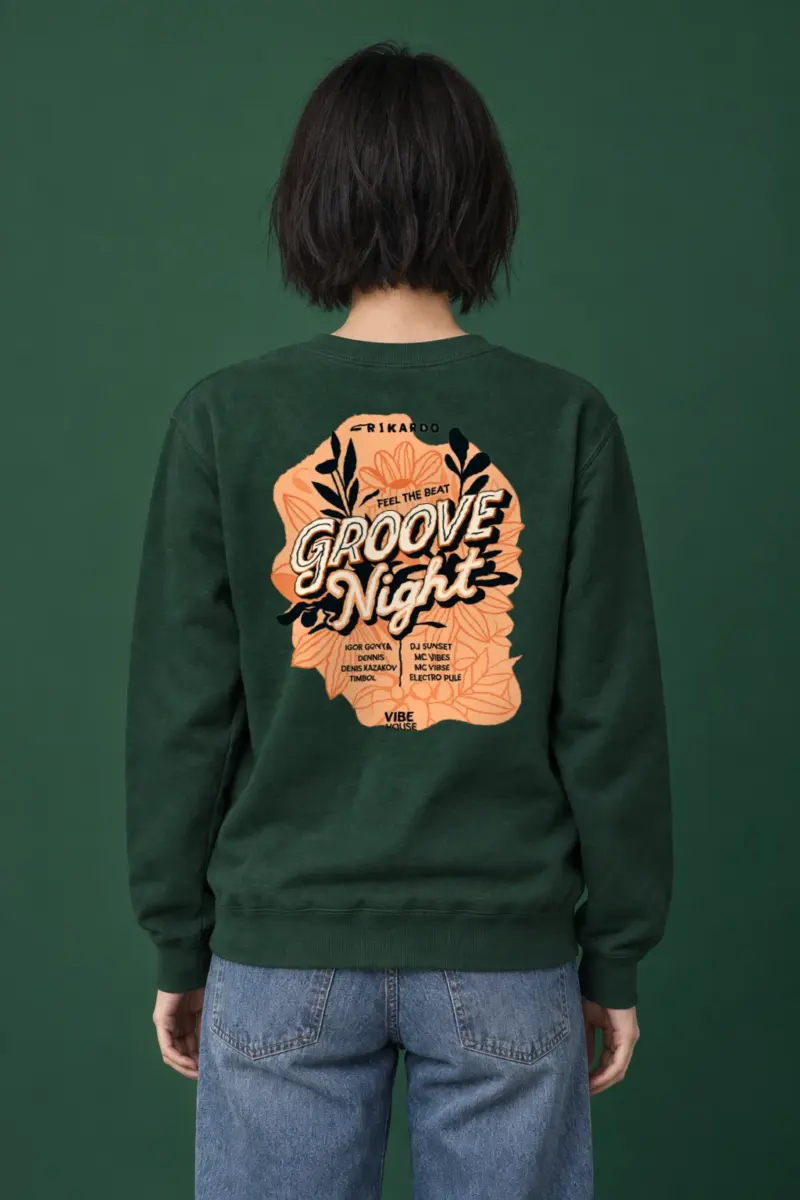 "Groove Night Poster" Heavy Blend Unisex Crewneck Sweatshirt | Gildan 18000