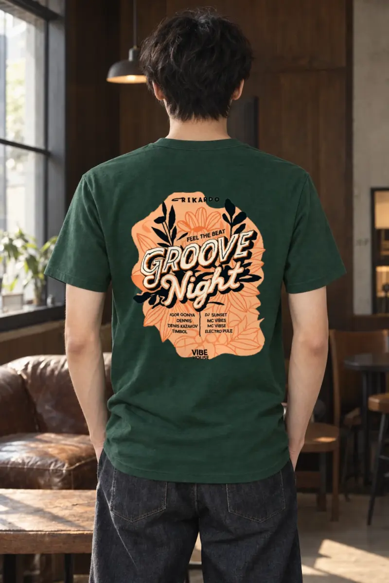 "Groove Night Poster" Heavyweight Unisex Crewneck T-shirt