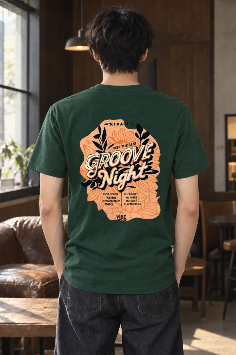 "Groove Night Poster" Heavyweight Unisex Crewneck T-shirt