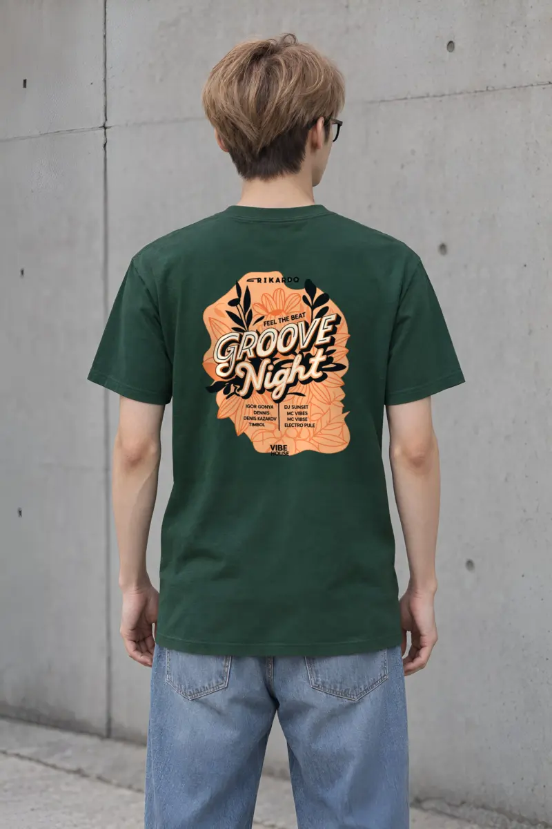 "Groove Night Poster" Heavyweight Unisex Crewneck T-shirt