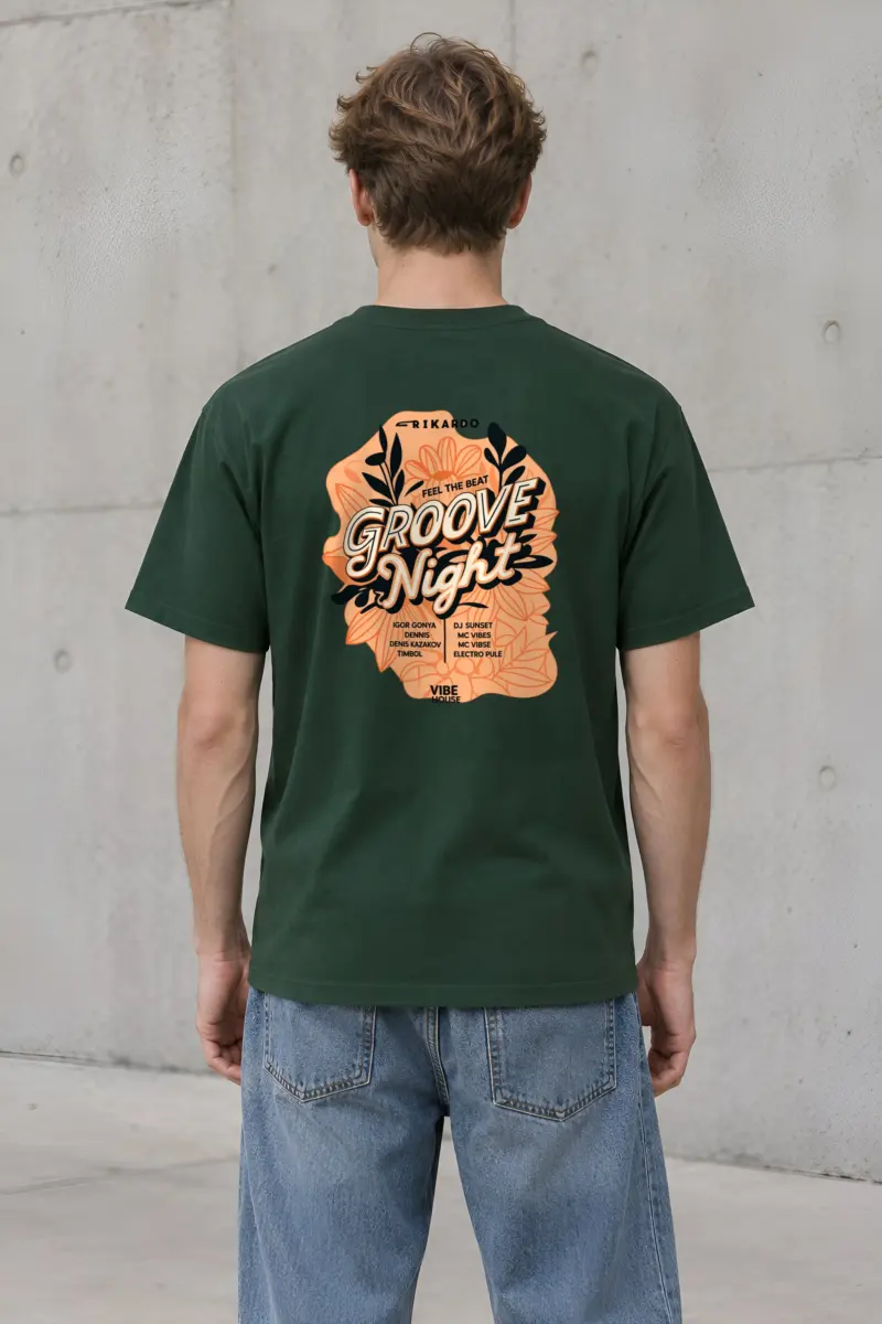 "Groove Night Poster" Heavyweight Unisex Crewneck T-shirt