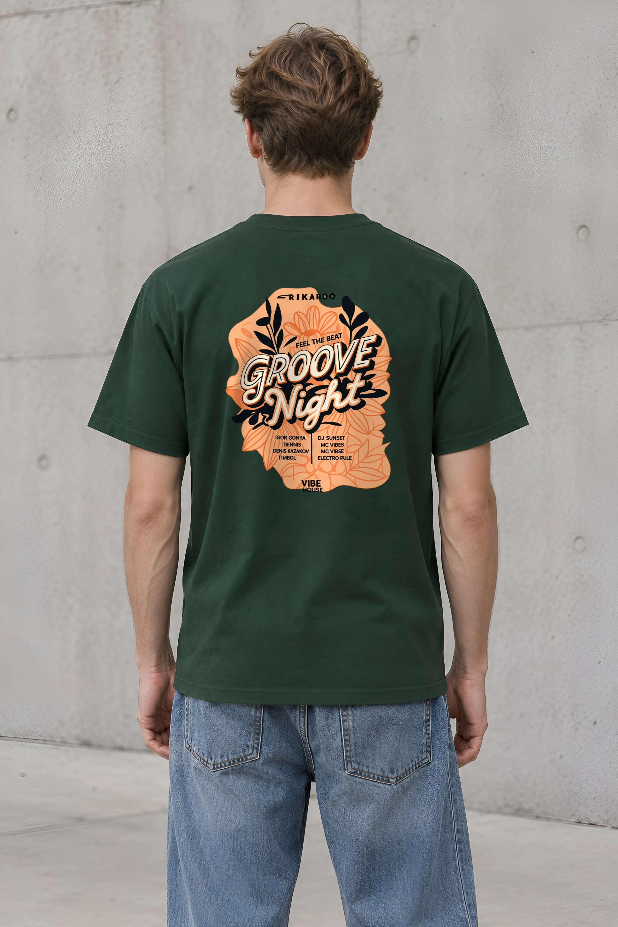 "Groove Night Poster" Heavyweight Unisex Crewneck T-shirt
