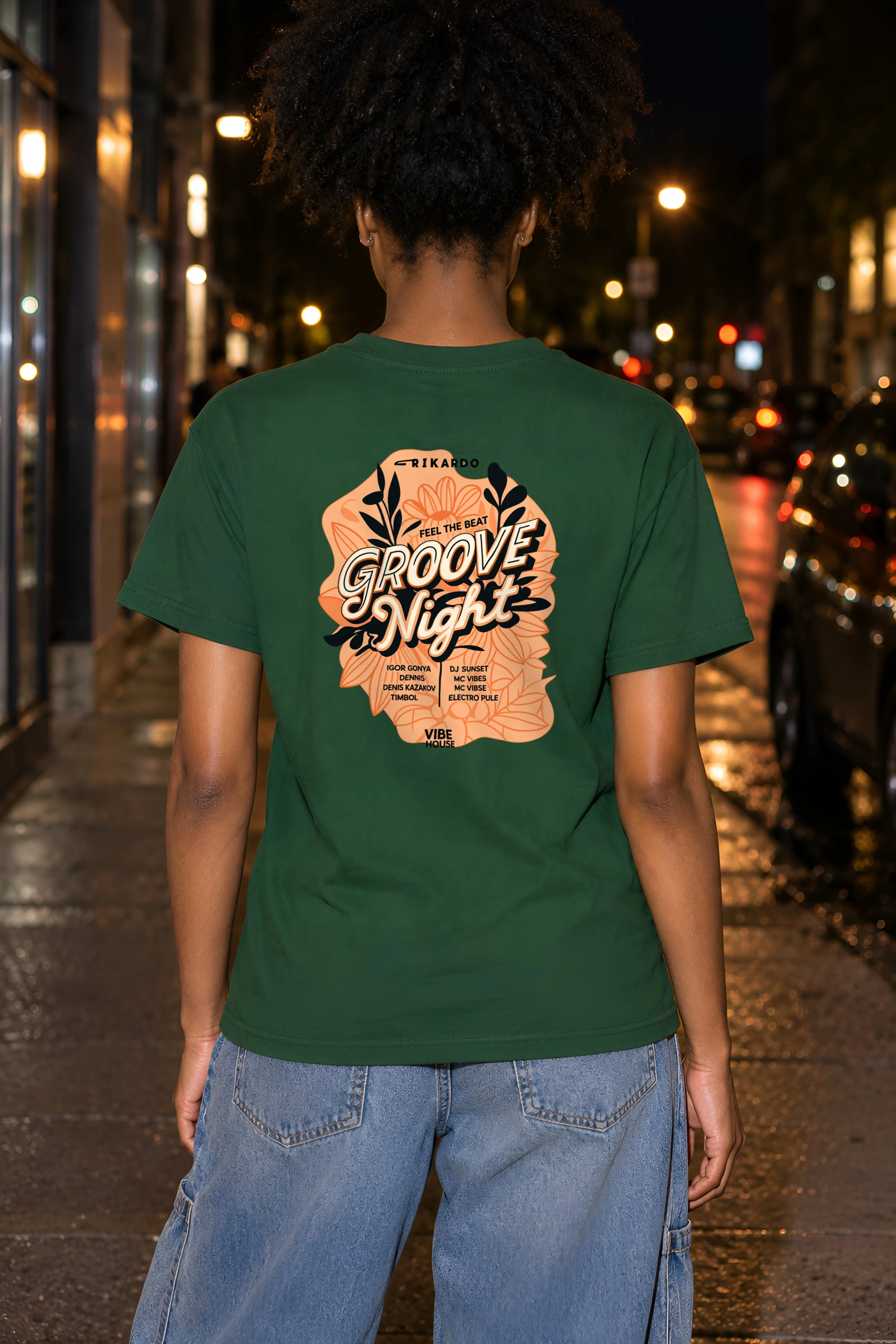"Groove Night Poster" Heavyweight Unisex Crewneck T-shirt