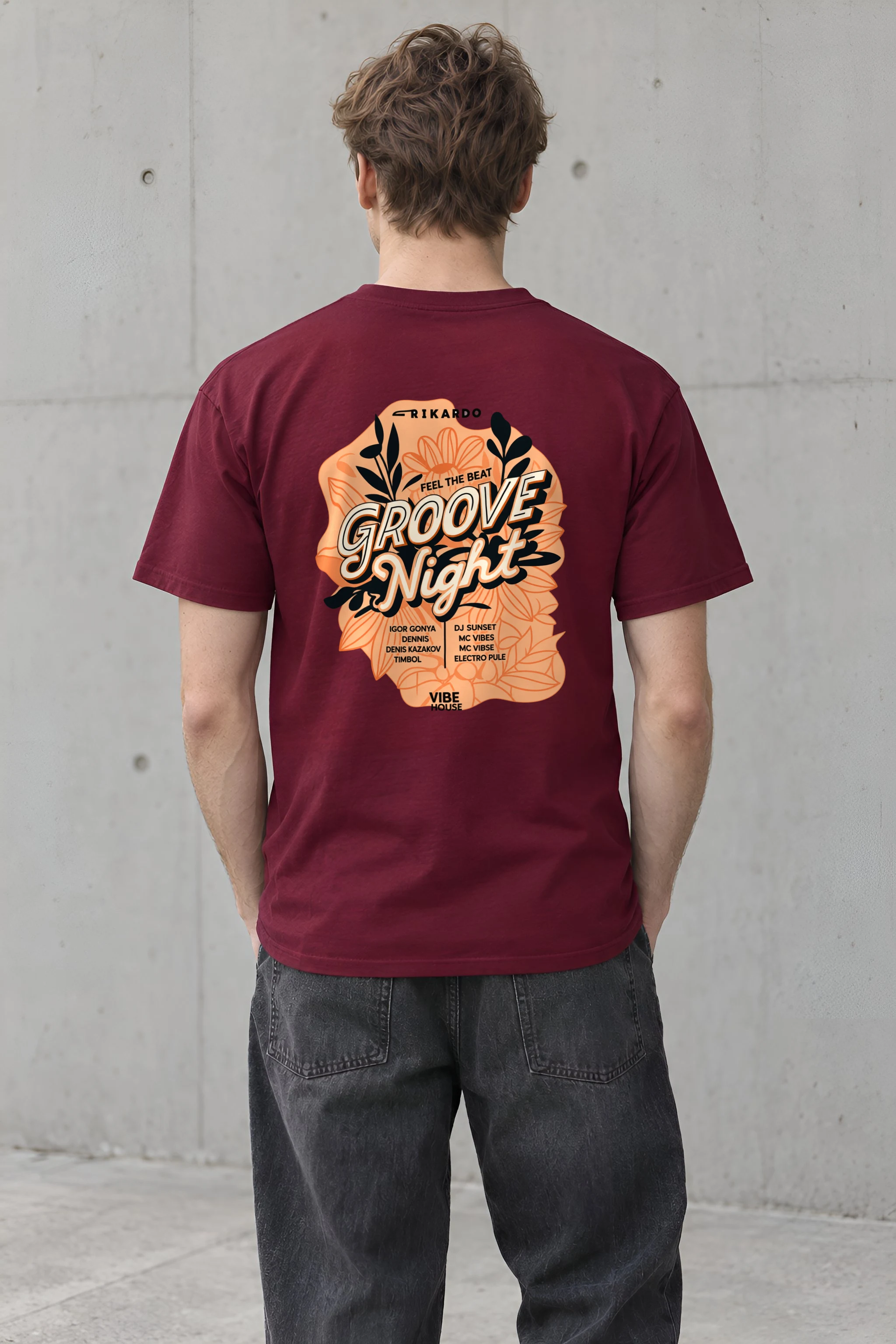 "Groove Night Poster" Heavyweight Unisex Crewneck T-shirt