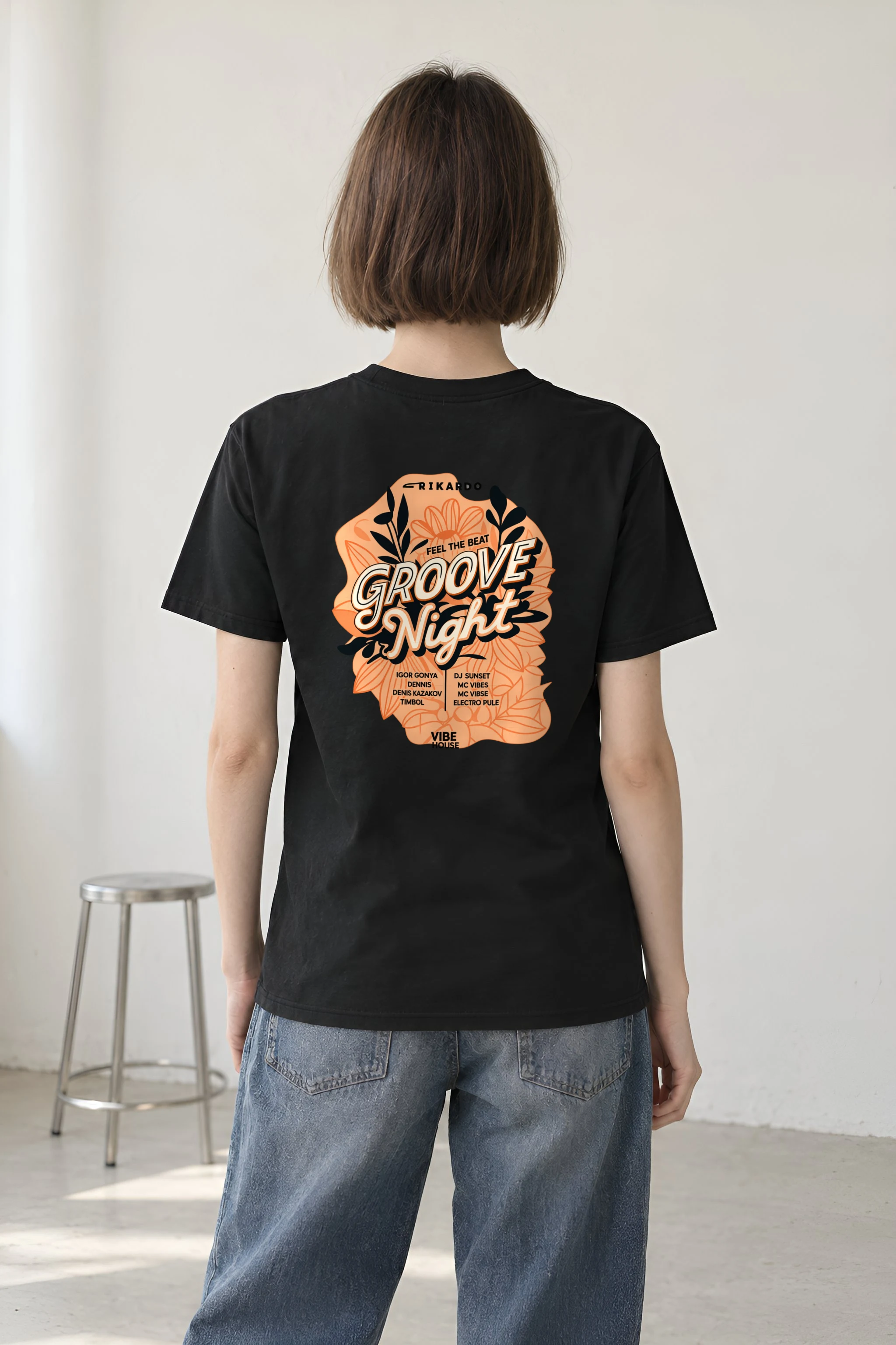 "Groove Night Poster" Heavyweight Unisex Crewneck T-shirt