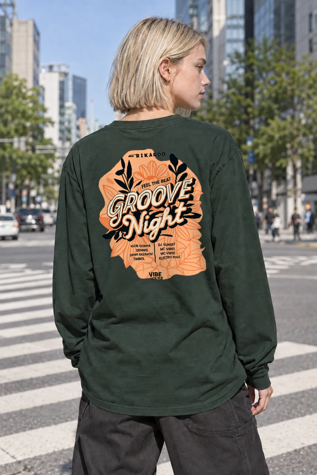 "Groove Night Poster" Unisex Longsleeve T-shirt | Gildan 2400
