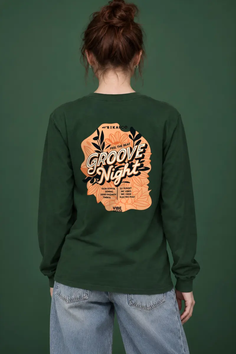 "Groove Night Poster" Unisex Longsleeve T-shirt