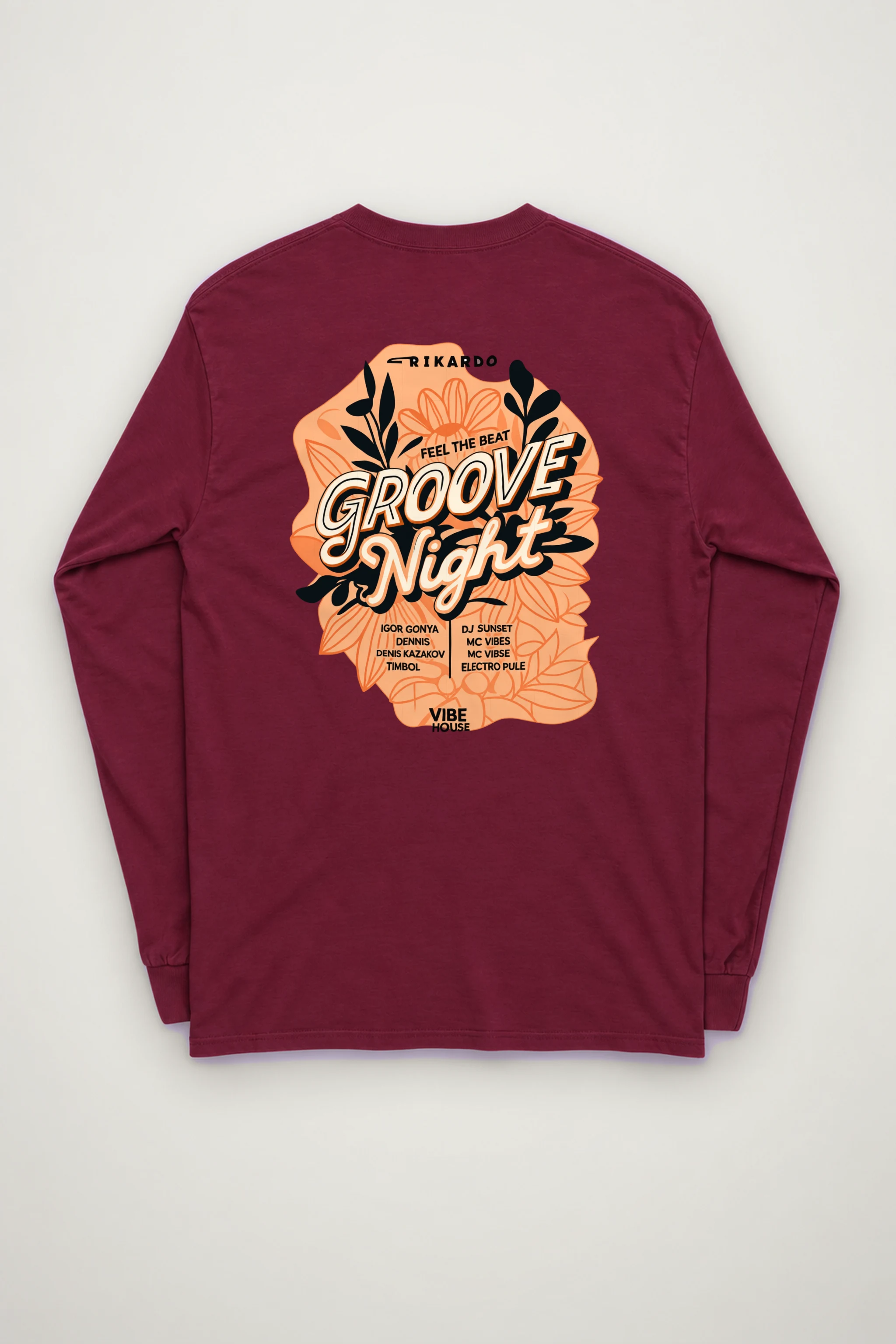 "Groove Night Poster" Unisex Longsleeve T-shirt