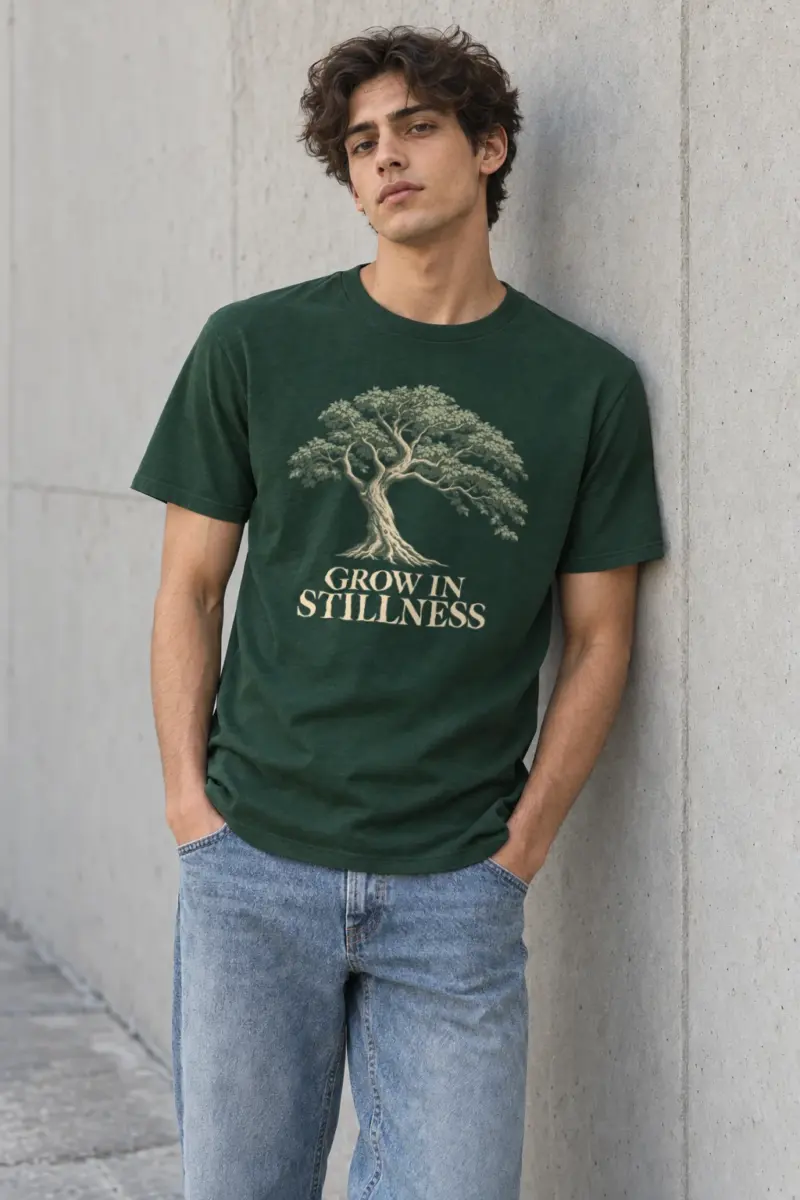 "Grow In Stillness" Heavyweight Unisex Crewneck T-shirt | Gildan 5000