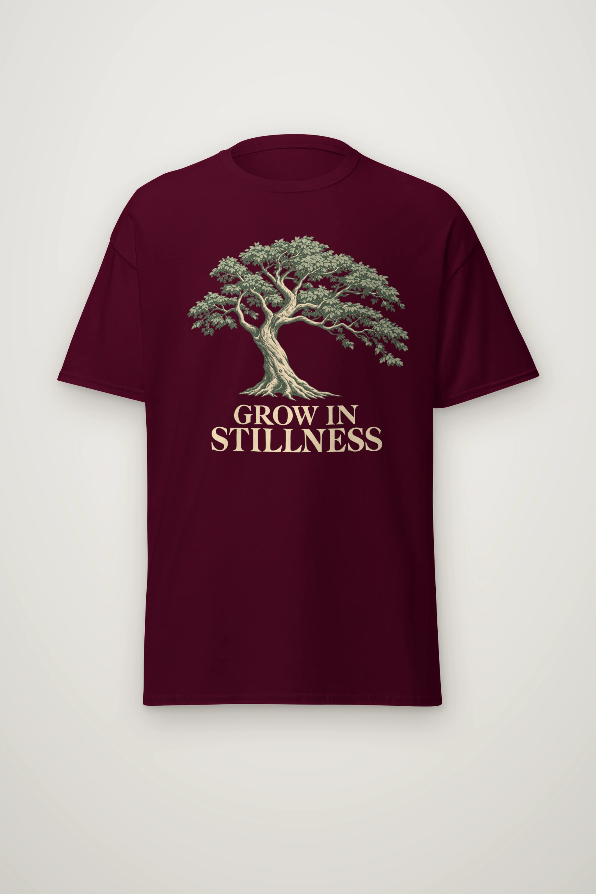 "Grow In Stillness" Heavyweight Unisex Crewneck T-shirt
