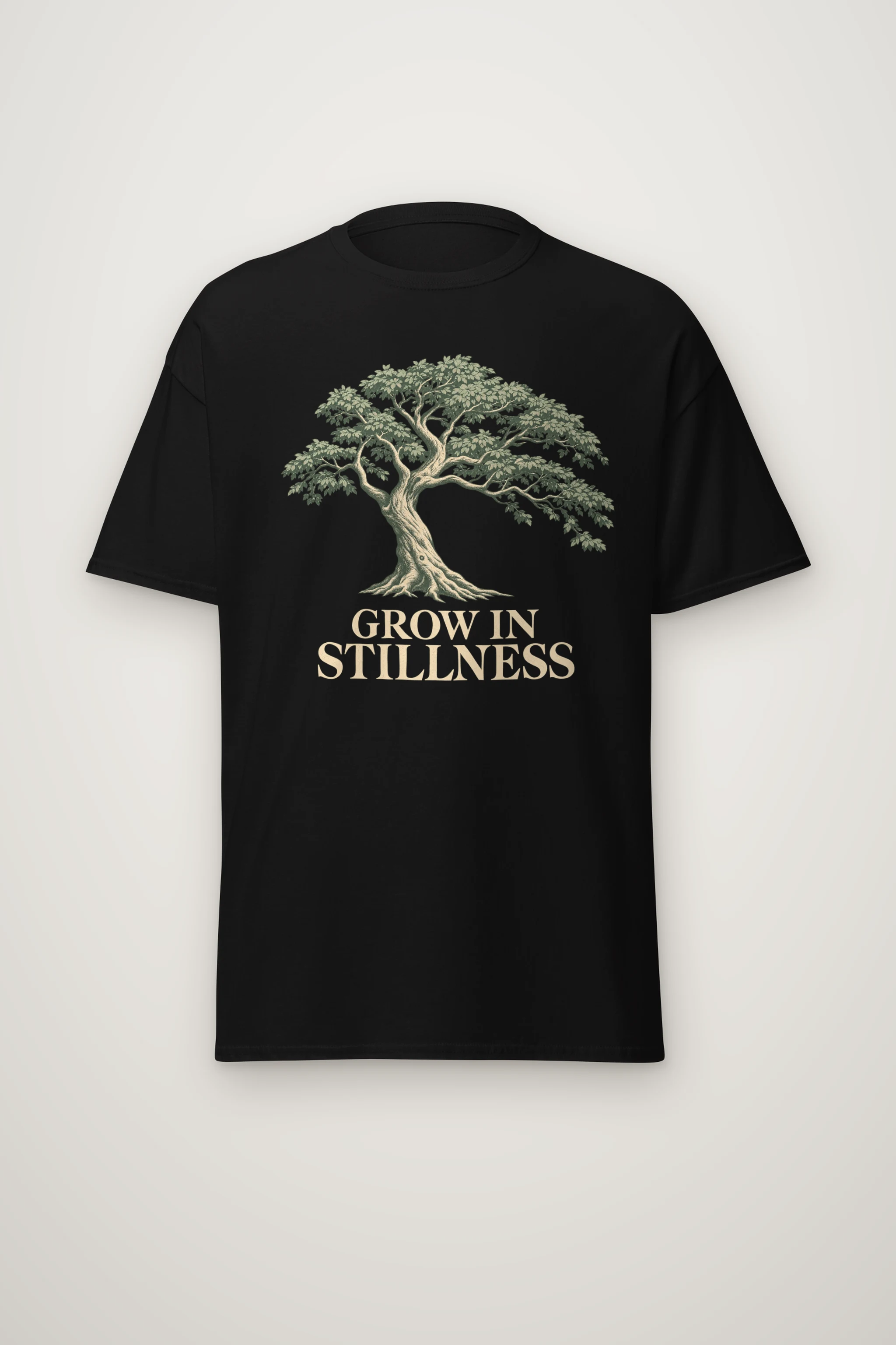 "Grow In Stillness" Heavyweight Unisex Crewneck T-shirt