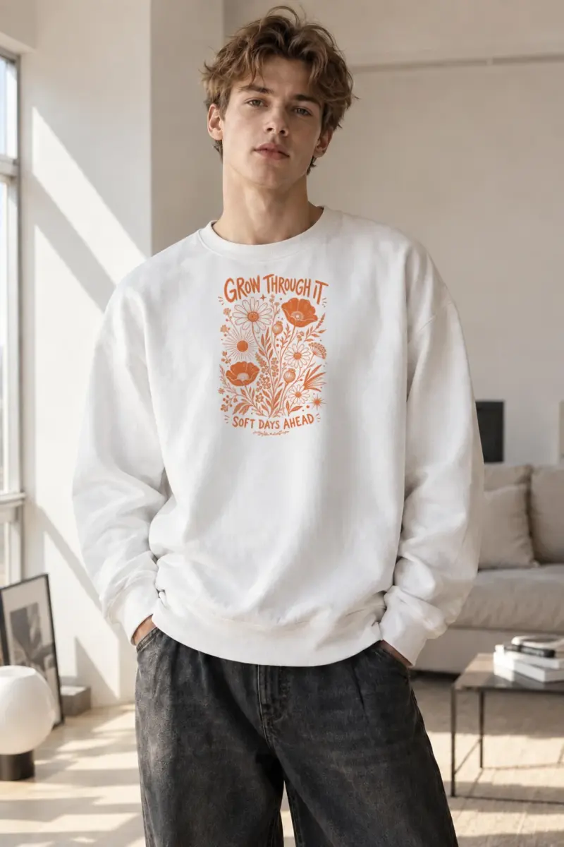 "Grow Through It" Heavy Blend Unisex Crewneck Sweatshirt | Gildan 18000