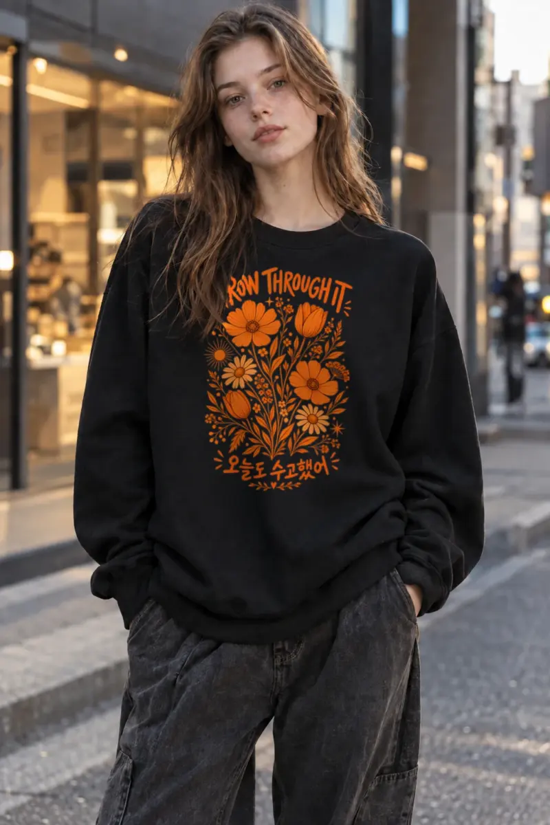 "Grow Through It" Heavy Blend Unisex Crewneck Sweatshirt | Gildan 18000