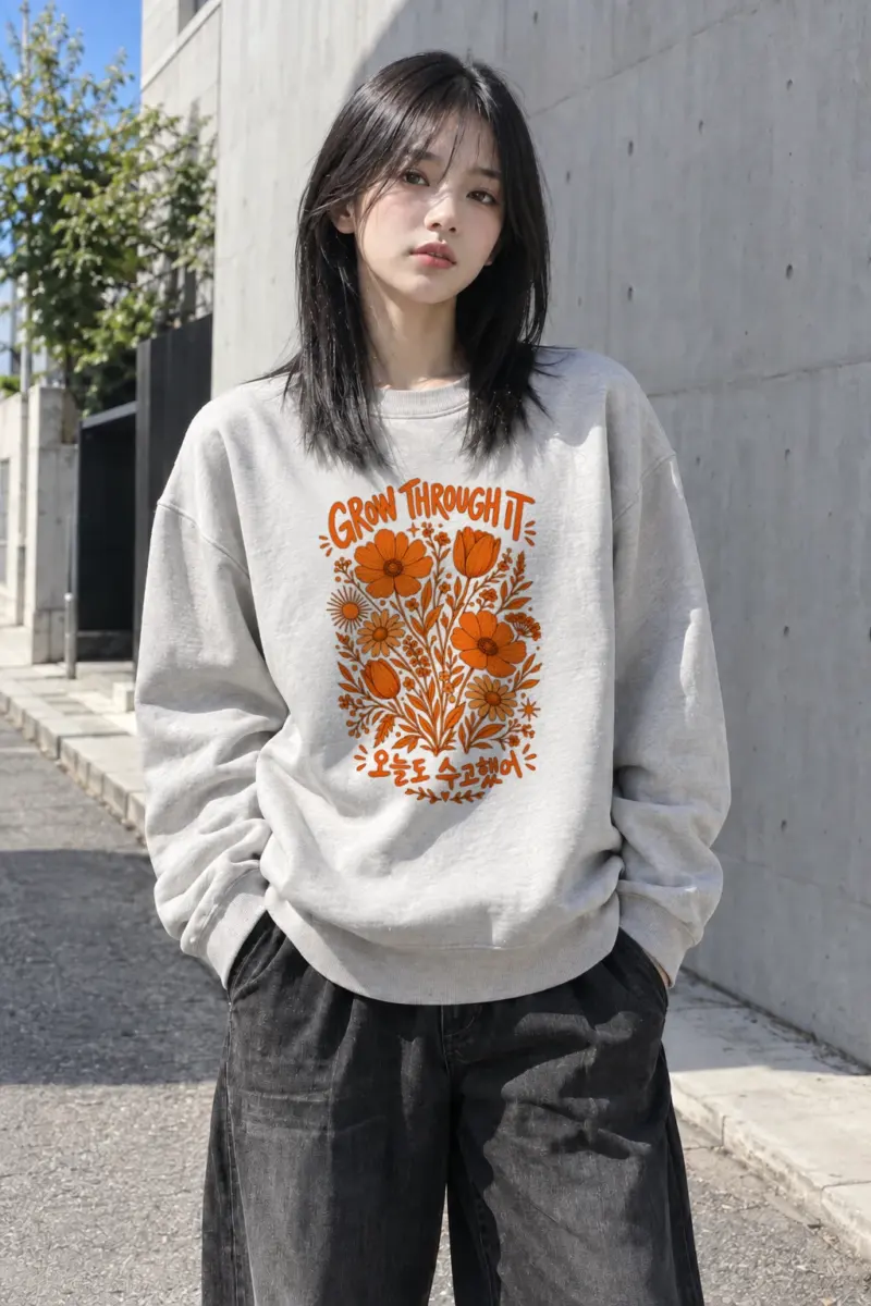 "Grow Through It" Heavy Blend Unisex Crewneck Sweatshirt | Gildan 18000
