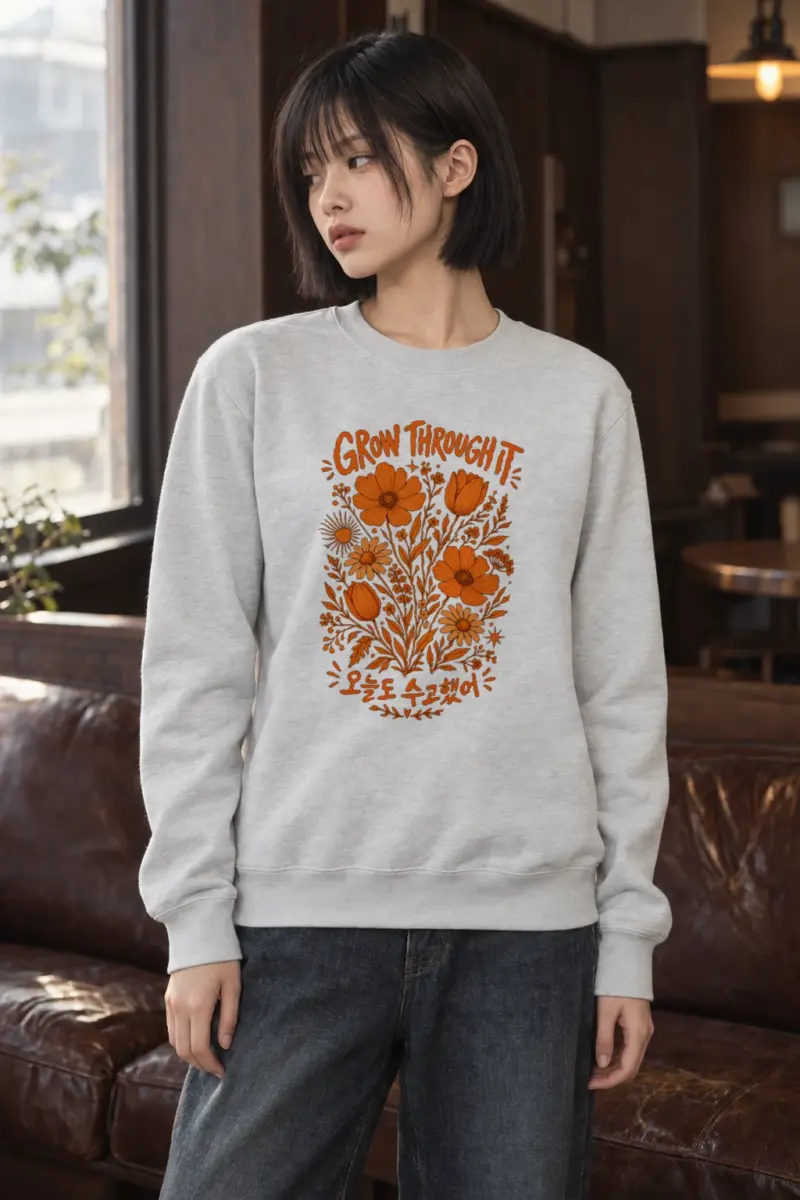 "Grow Through It" Heavy Blend Unisex Crewneck Sweatshirt