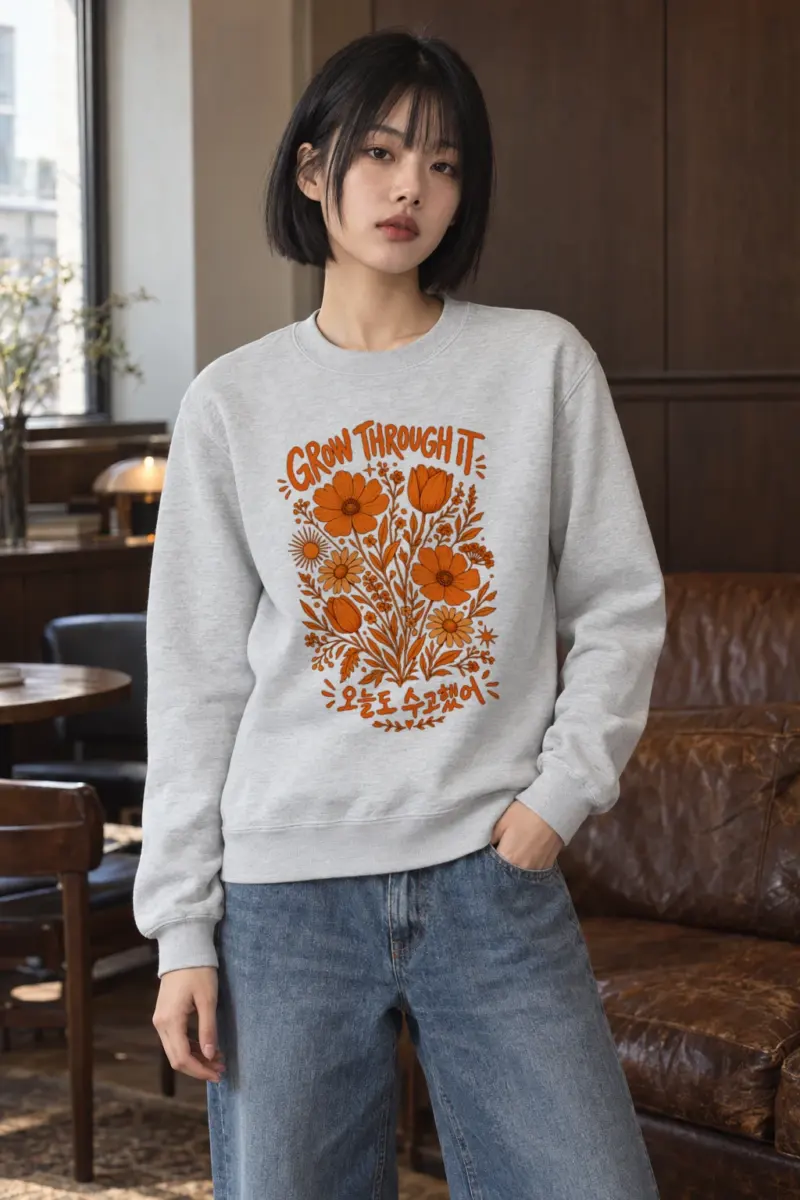 "Grow Through It" Heavy Blend Unisex Crewneck Sweatshirt