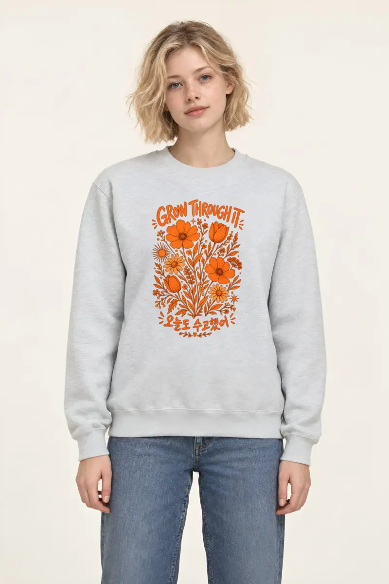 "Grow Through It" Heavy Blend Unisex Crewneck Sweatshirt