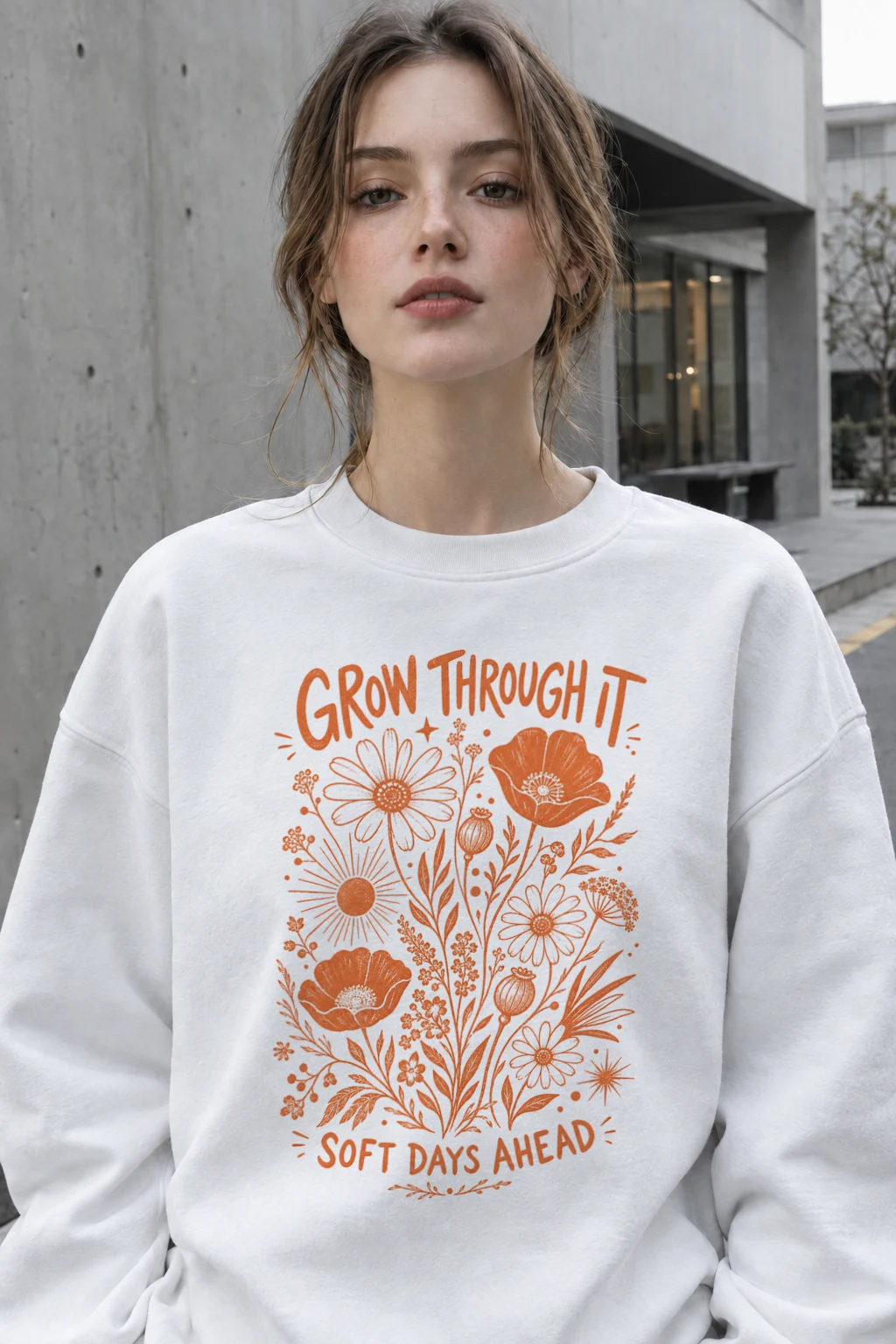 "Grow Through It" Heavy Blend Unisex Crewneck Sweatshirt | Gildan 18000
